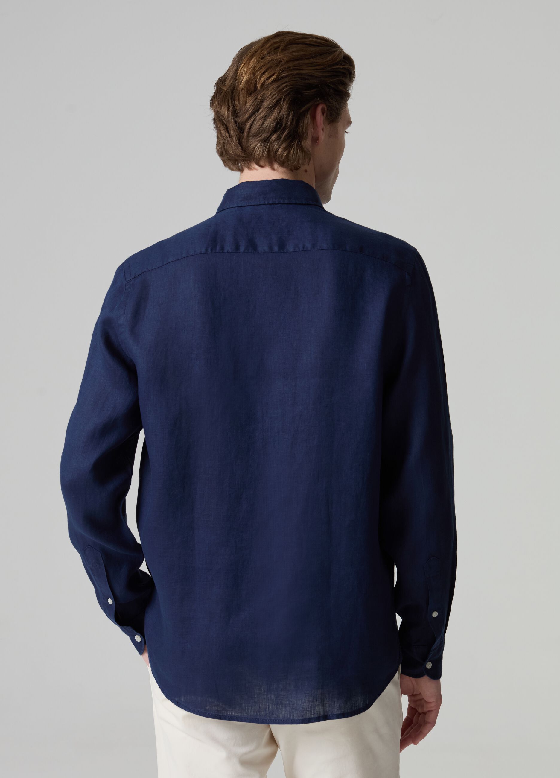Camisa de lino color liso_2