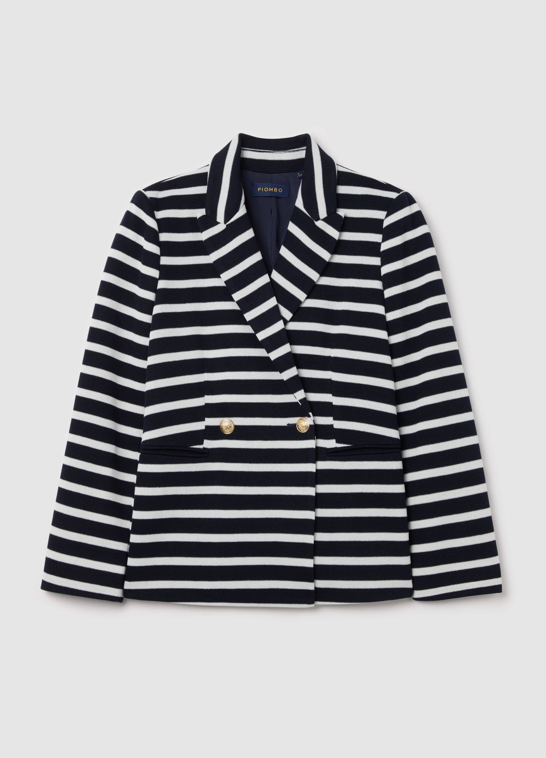 Blazer cruzado de punto con botones dorados