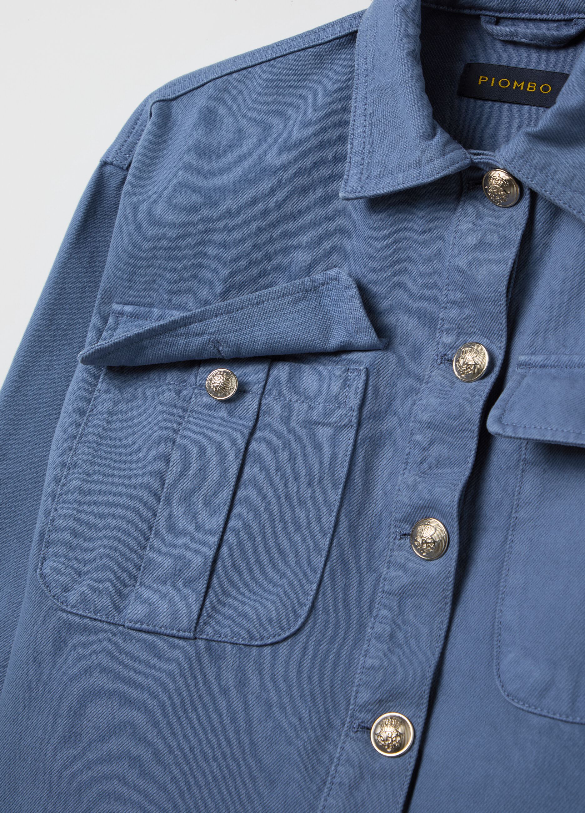 Cotton shacket with pockets