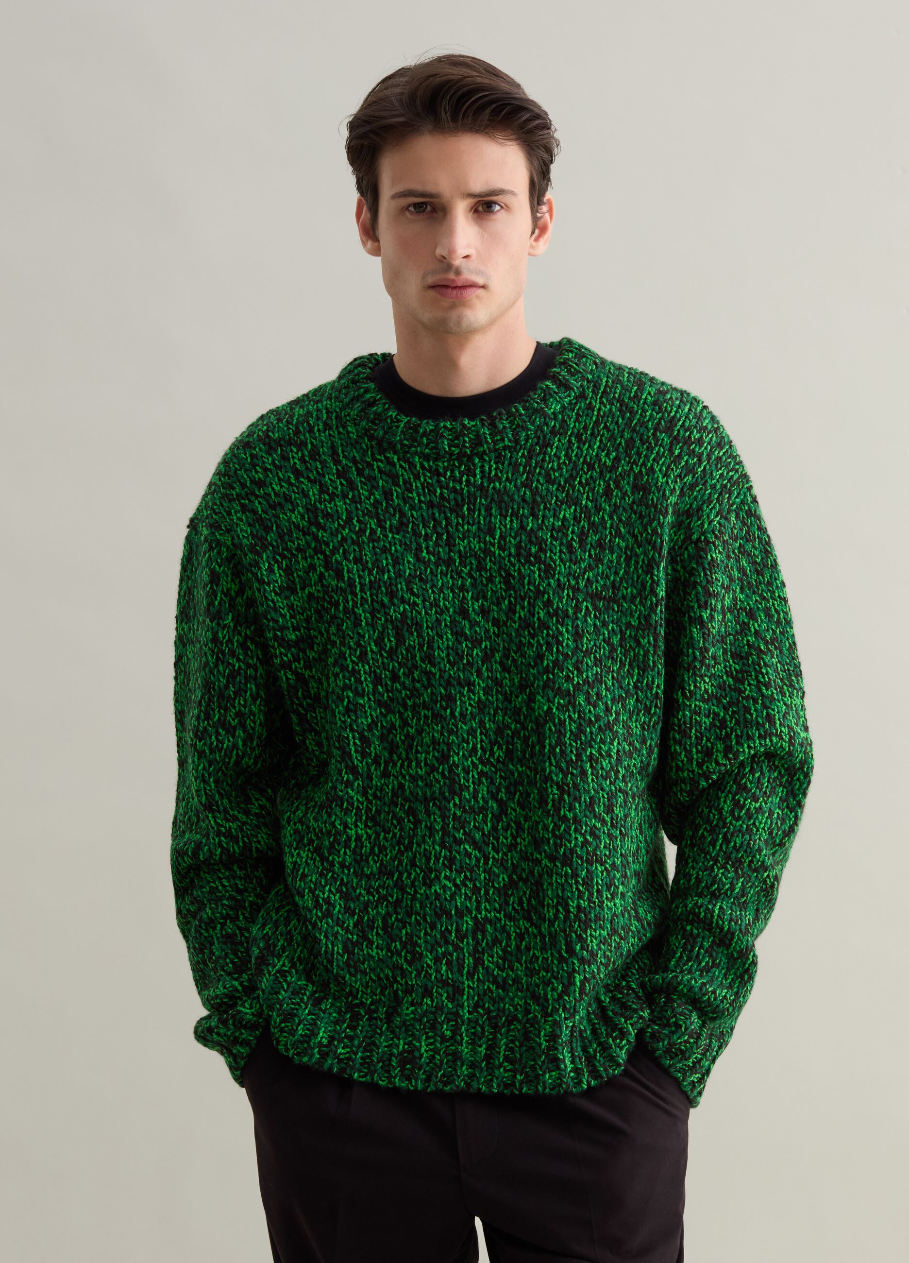 Man s Pullover with two tone twist effect design PIOMBO