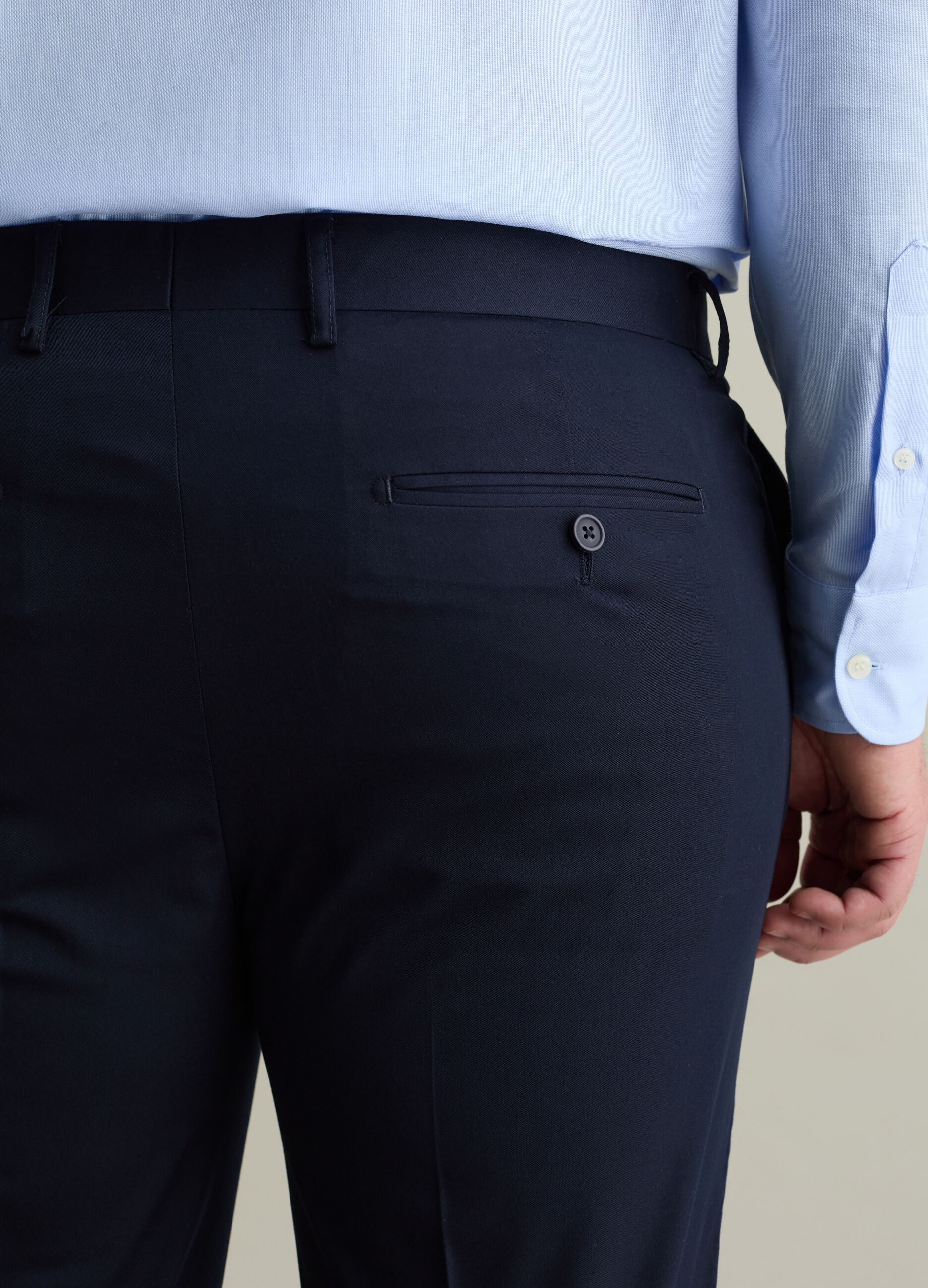 Regular-fit, solid colour smart trousers