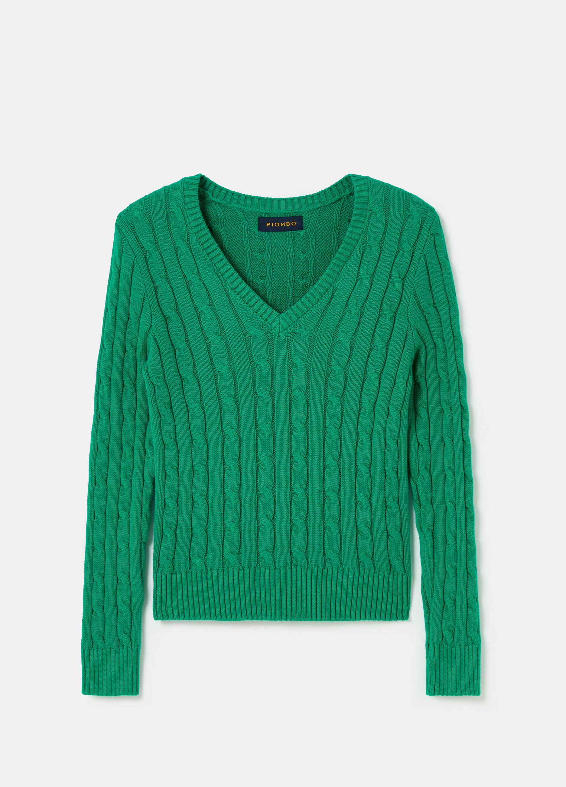 Pullover with cable design and V neck_3