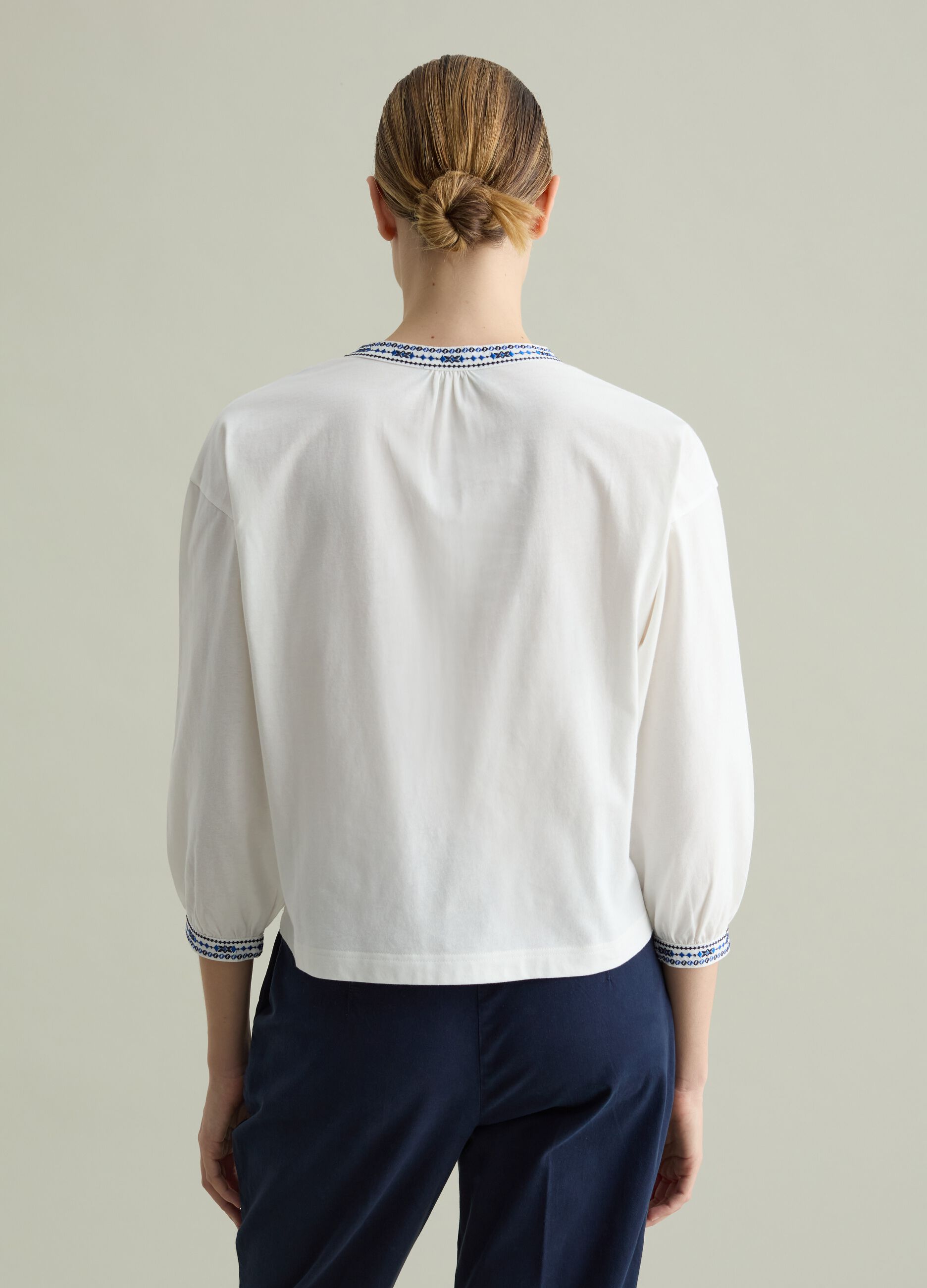 T-shirt with ethnic embroidery