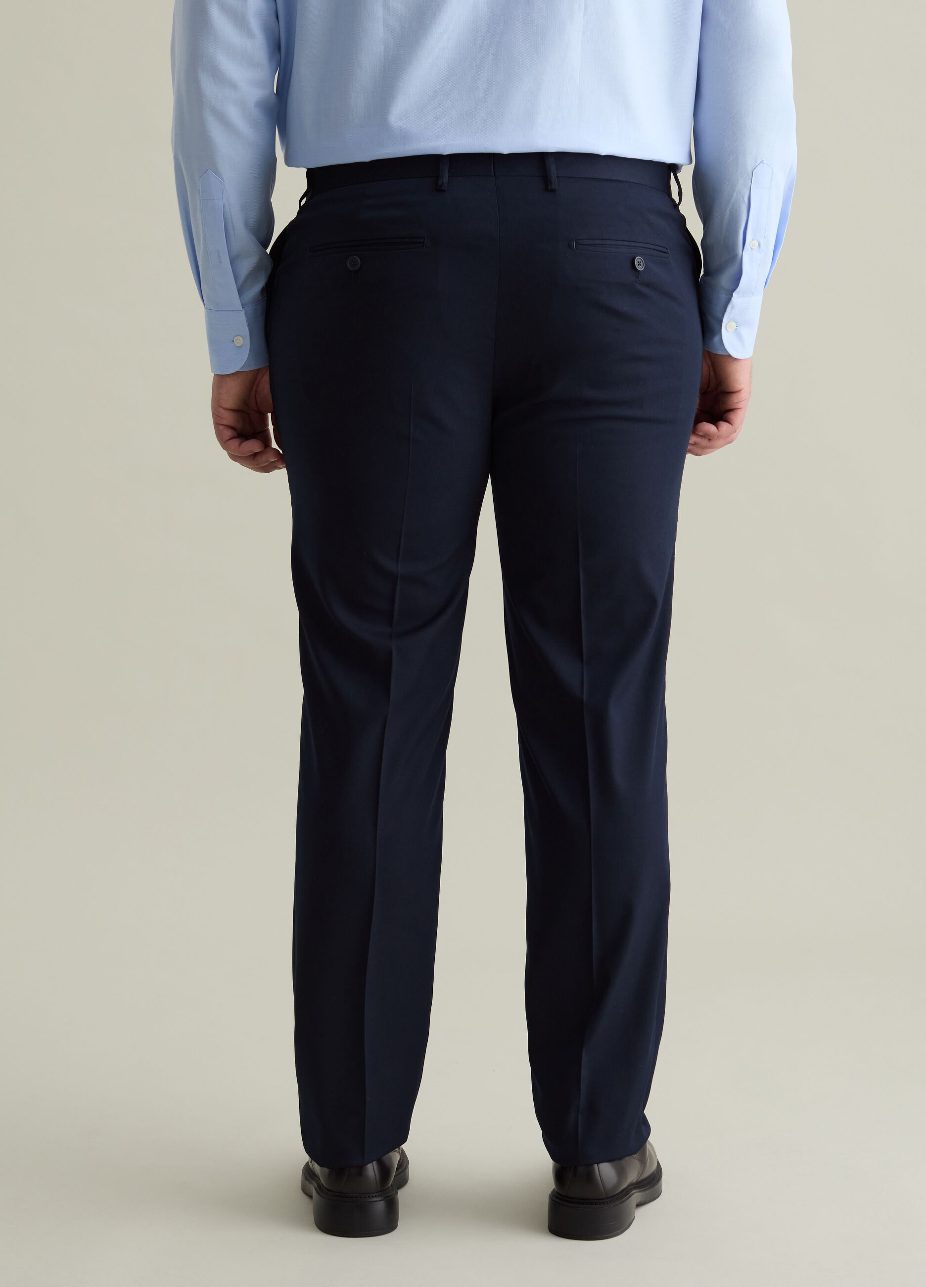 Regular-fit, solid colour smart trousers