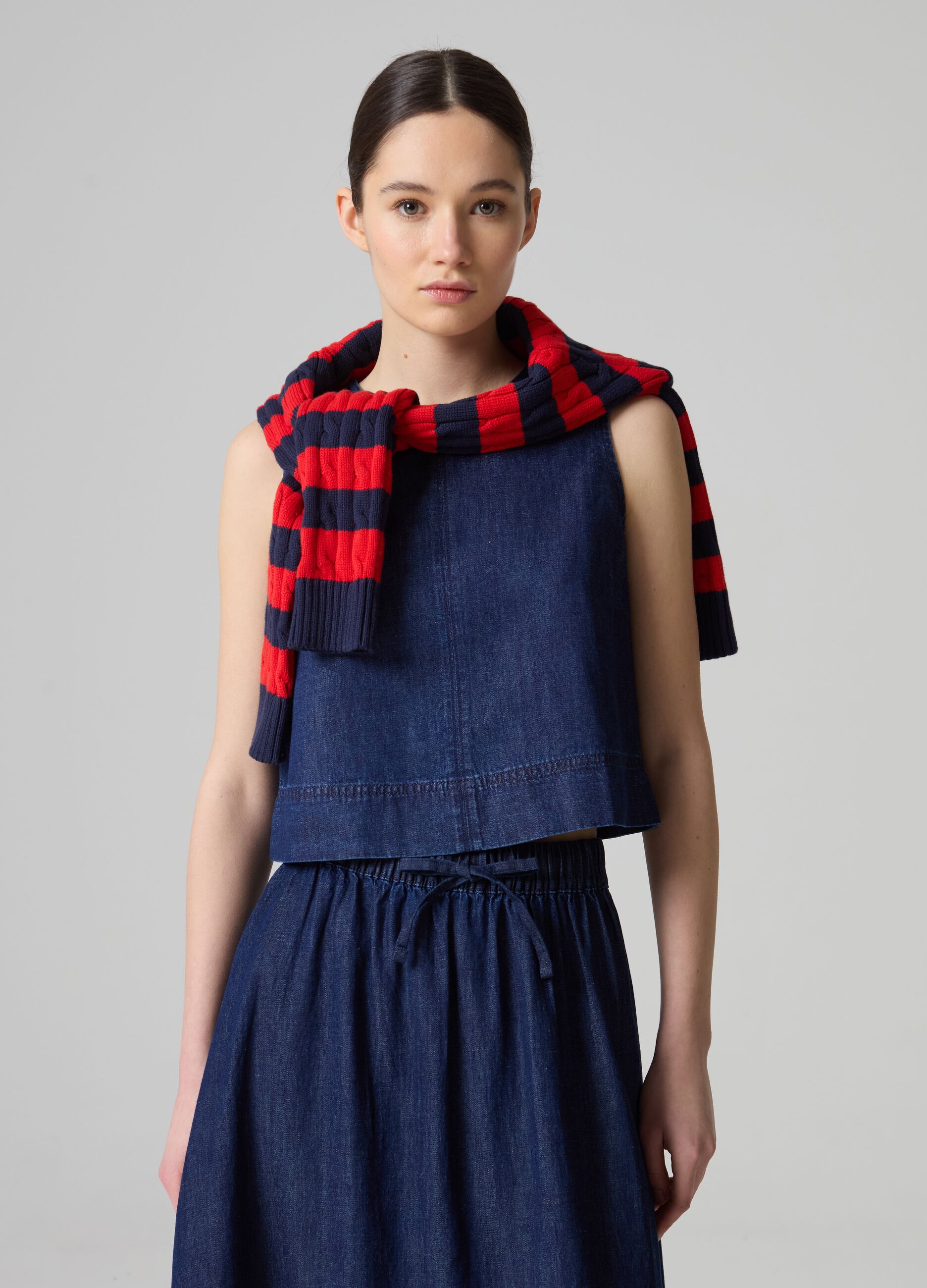 Flowing denim tank top
