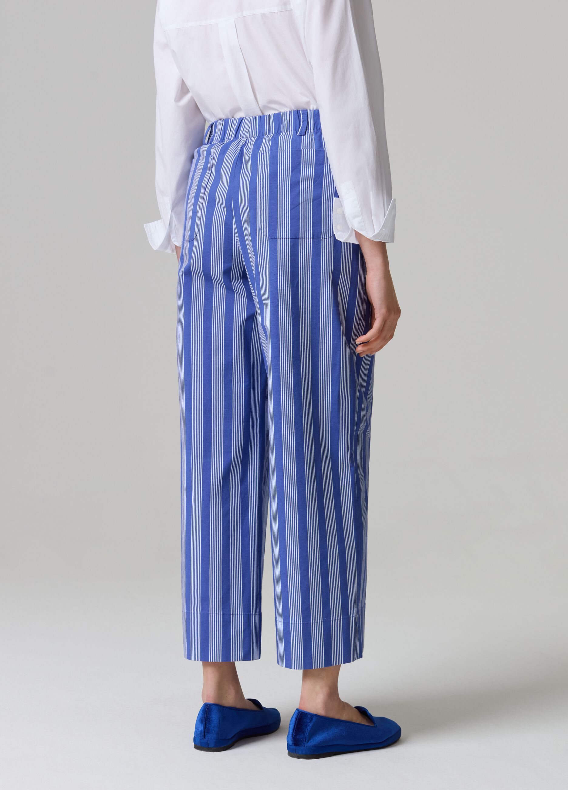 Wide-leg cropped trousers with slim stripes_2