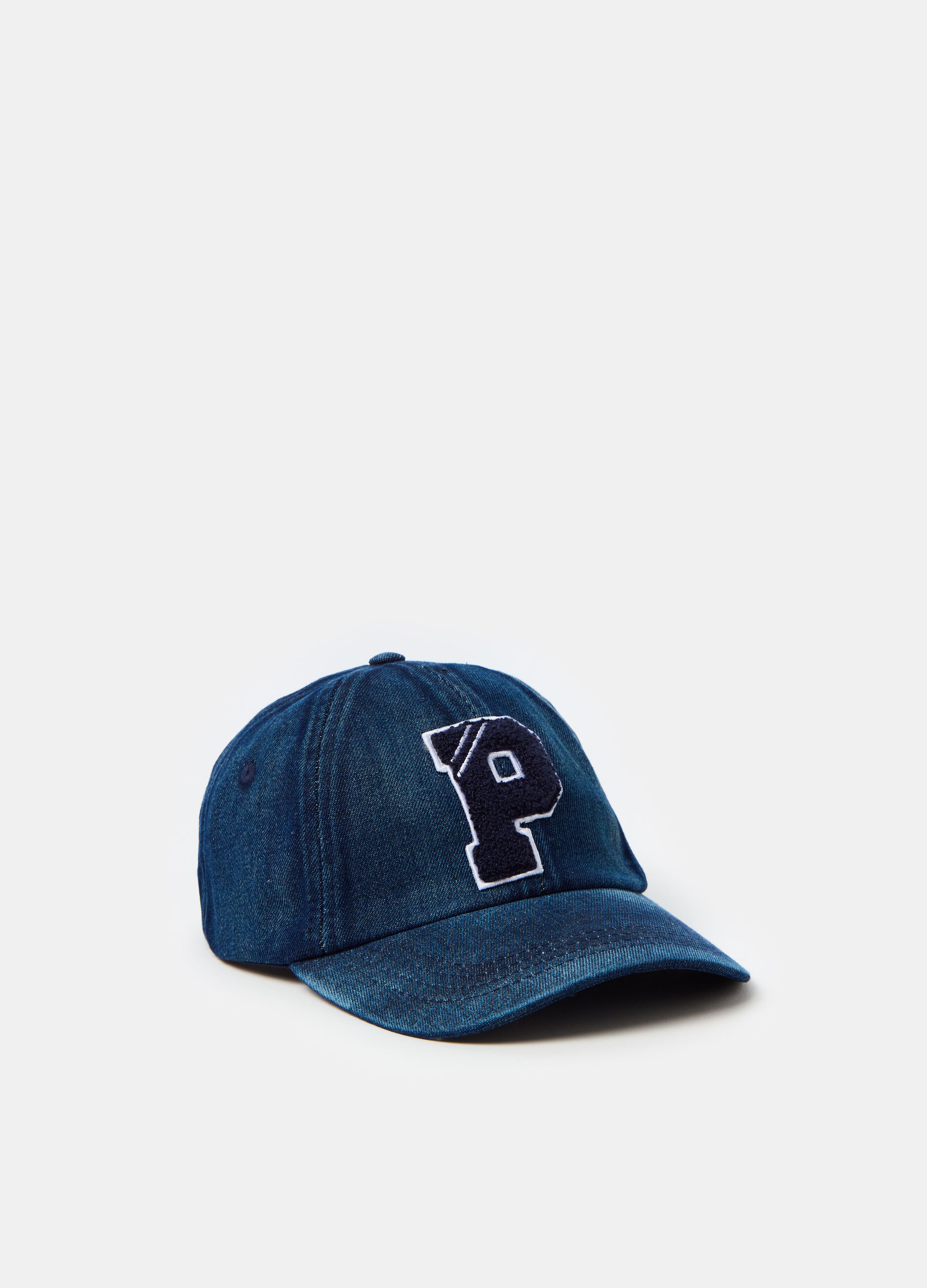 Denim baseball cap with logo