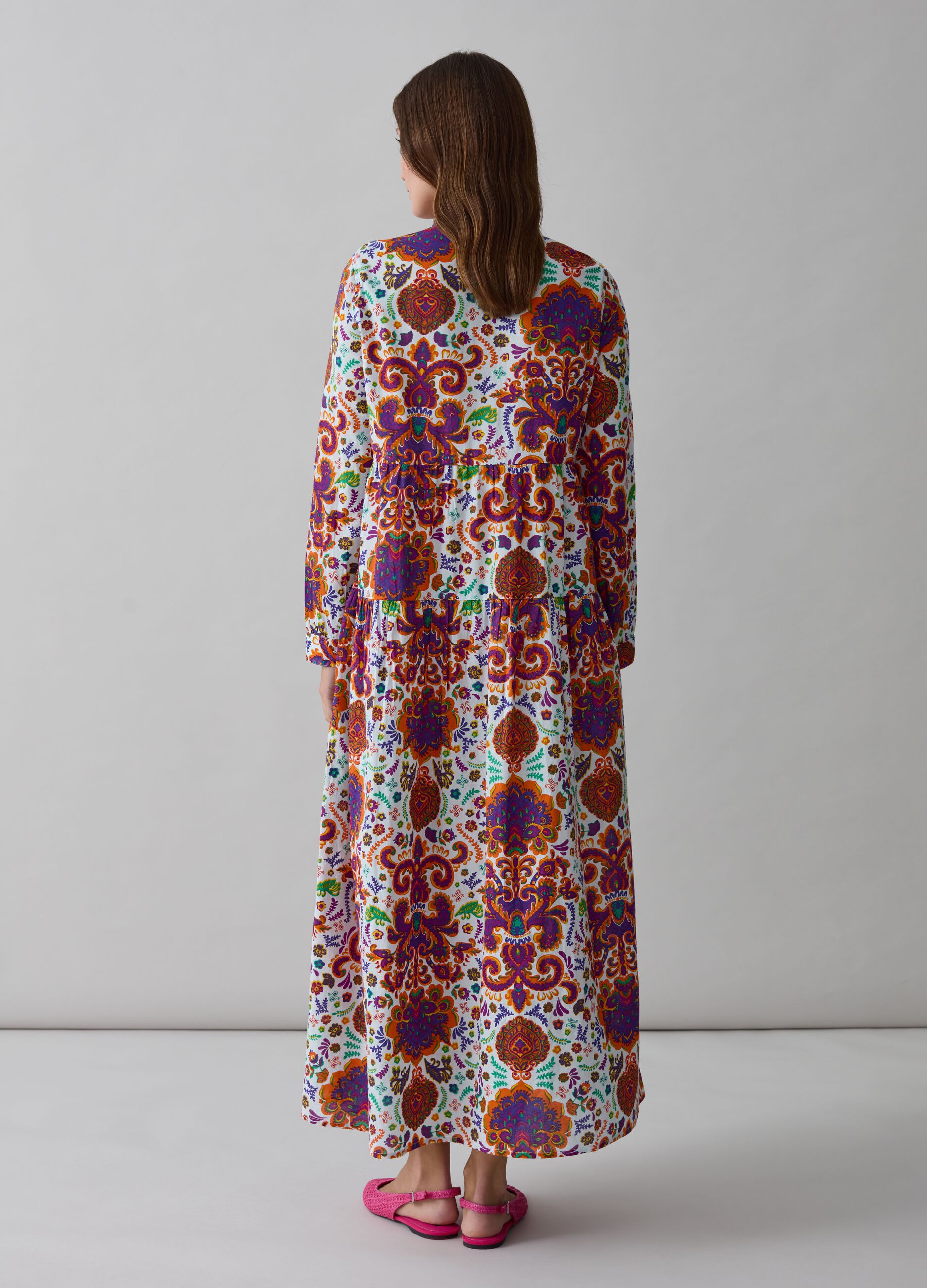 Vestido camisero largo con estampado_3