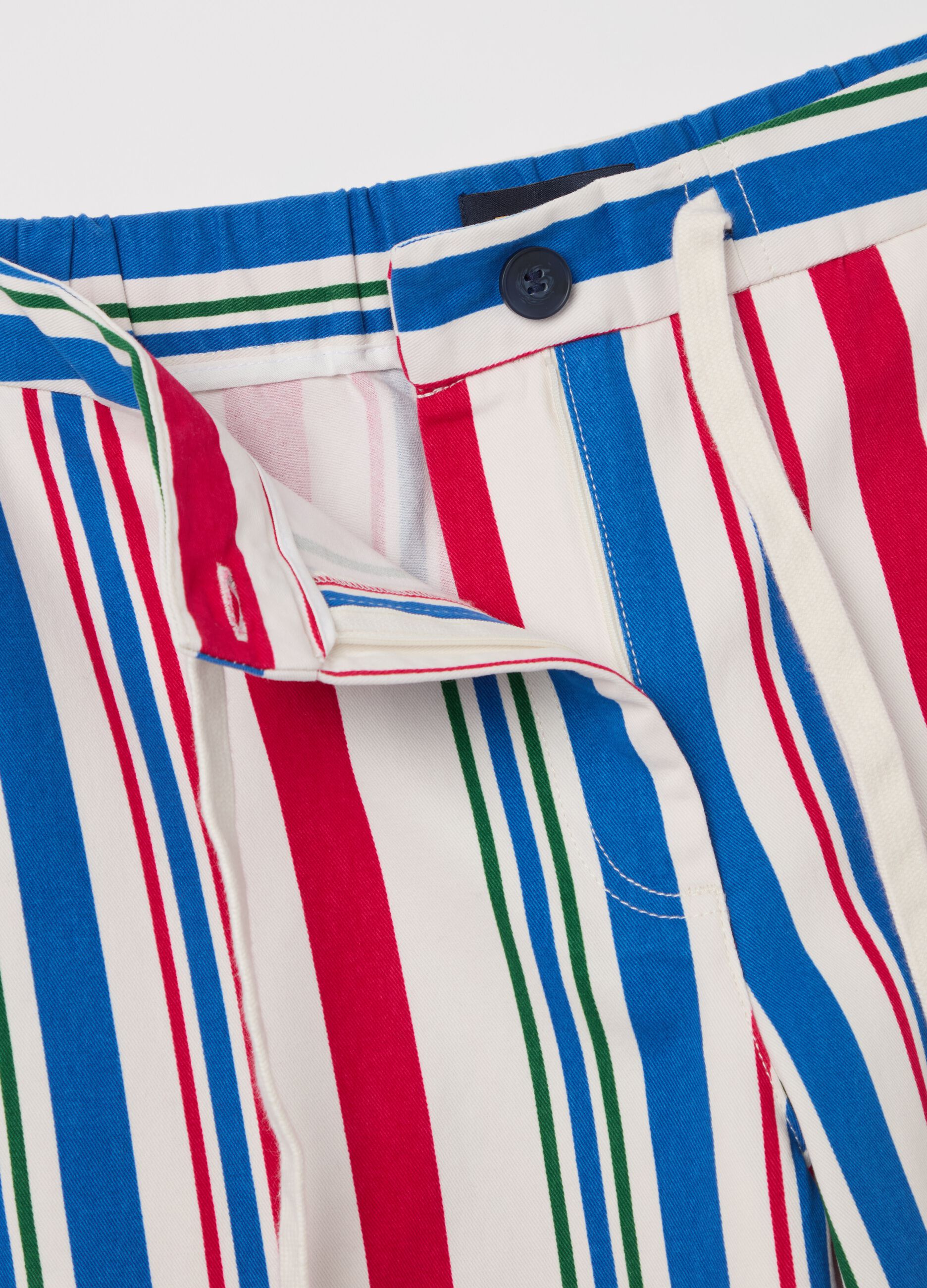 Wide-leg trousers with multicoloured stripes