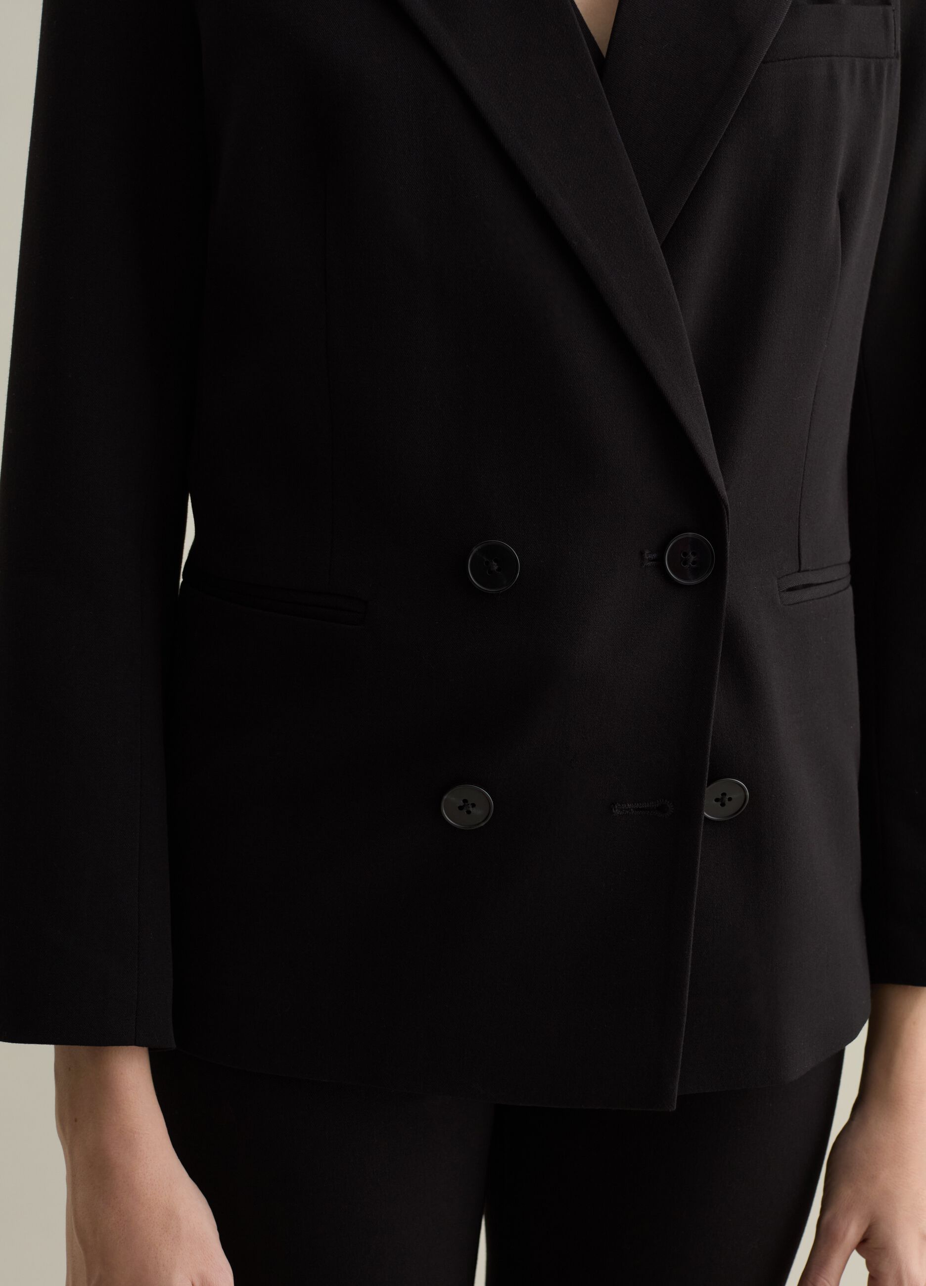 Solid colour double-breasted blazer