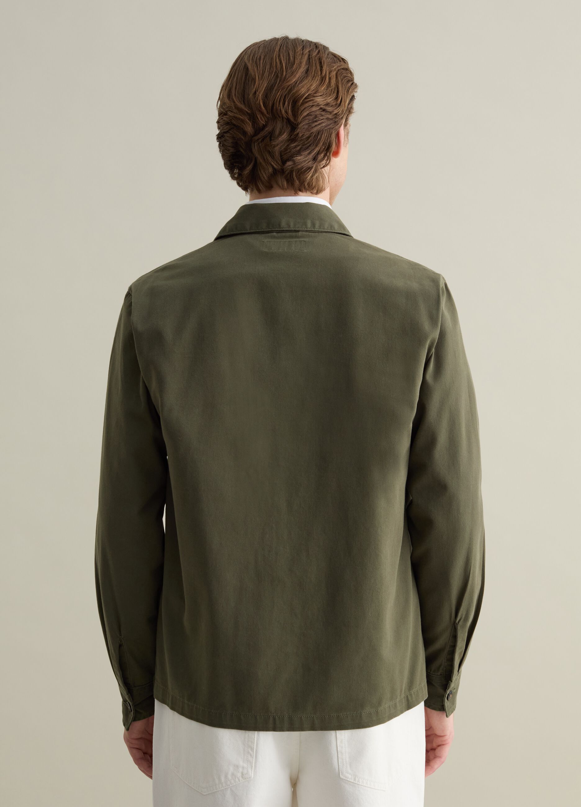 Solid colour shacket in cotton