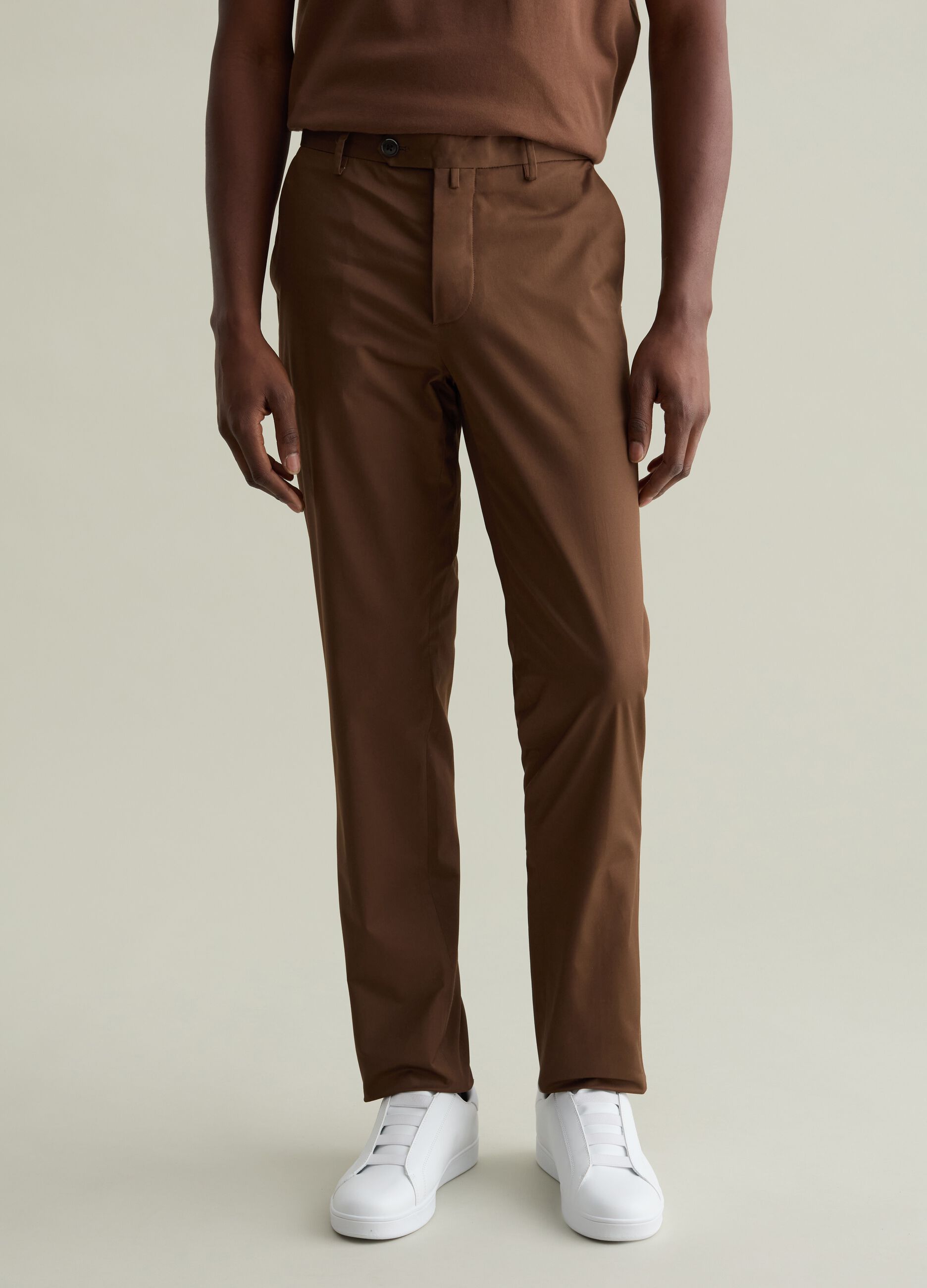 Stretch cotton chino trousers