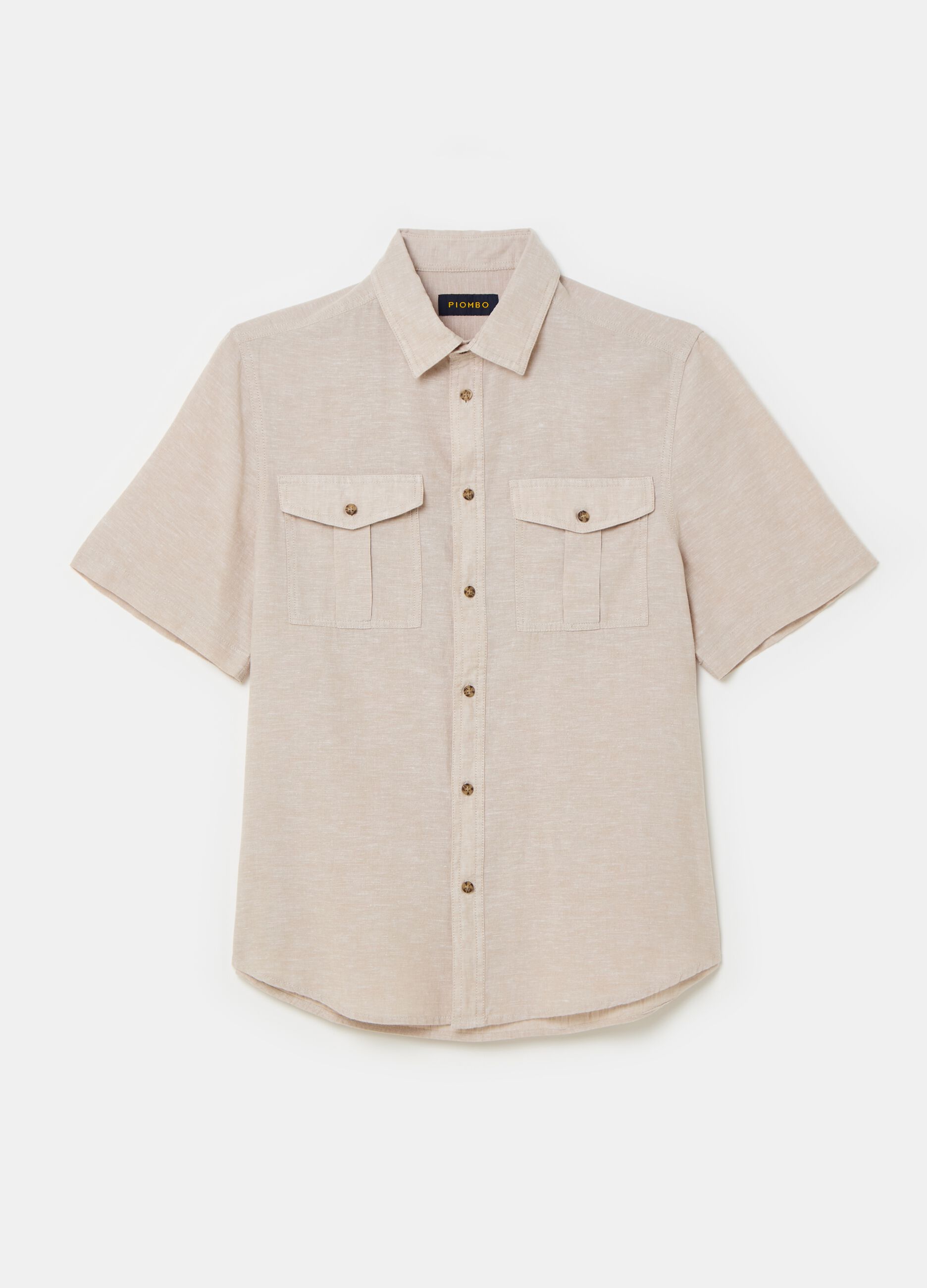 Camisa de manga corta de lino y algodón_3