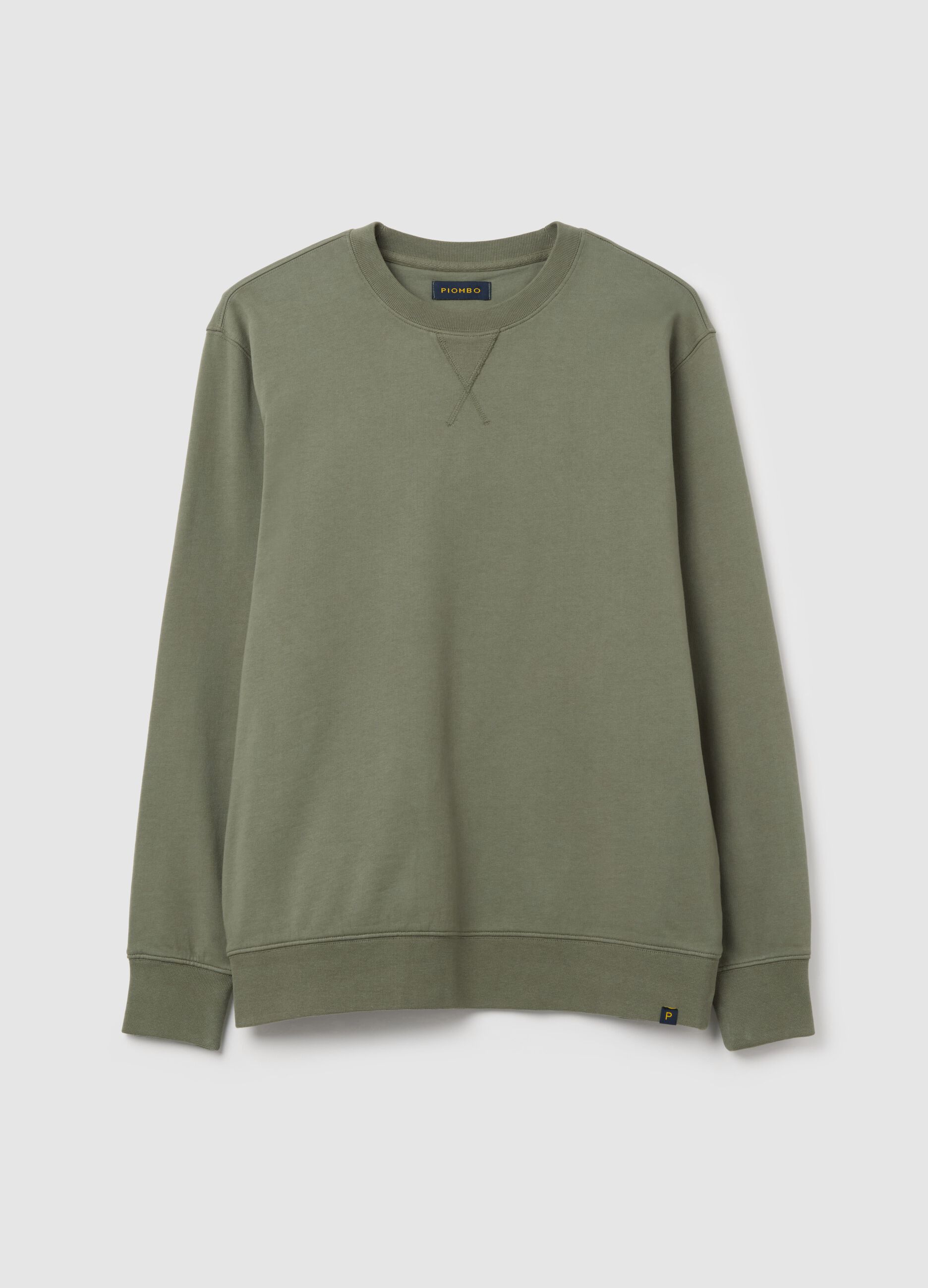 Sweatshirt with round neck and stitched detail