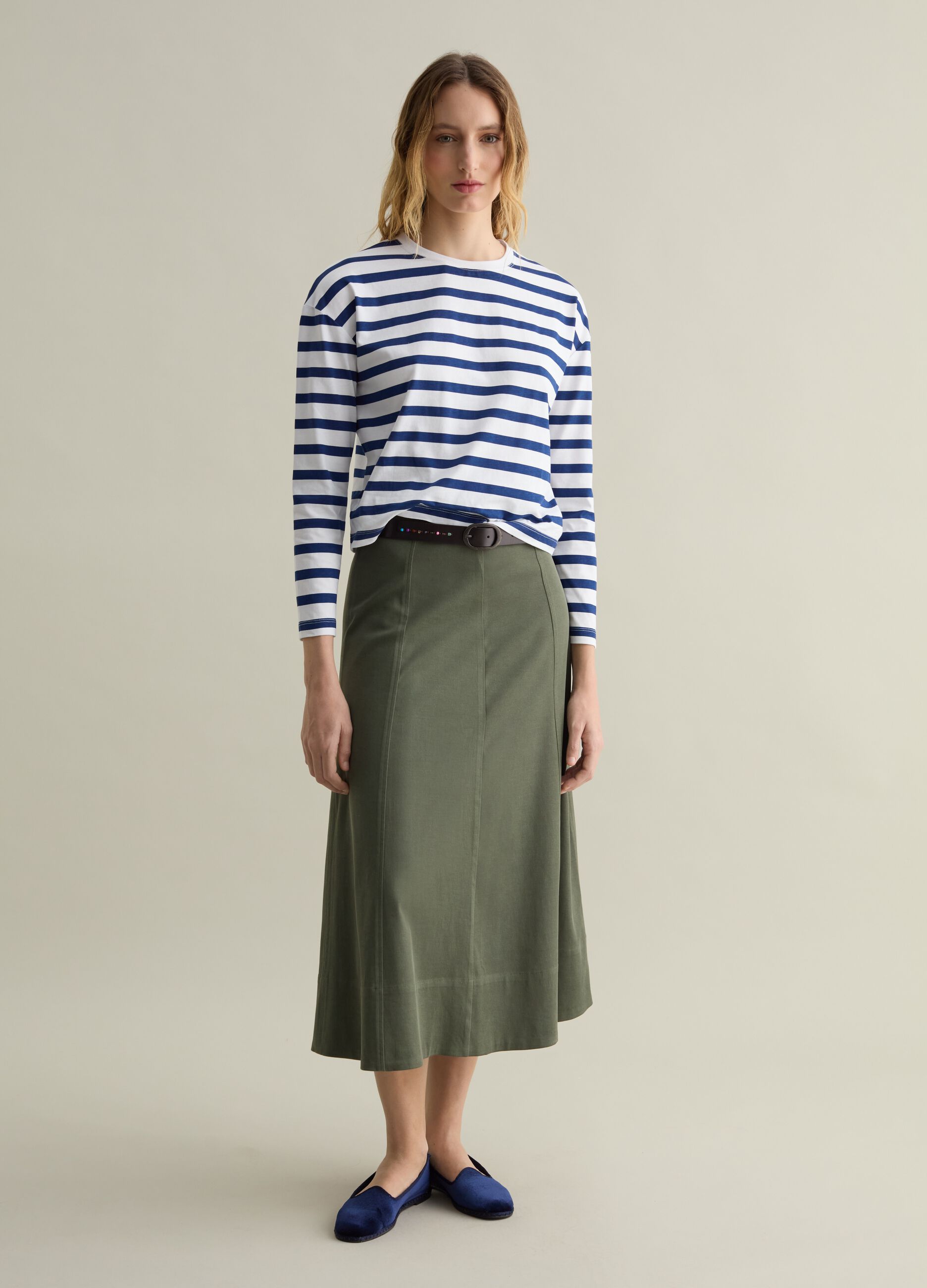 Boxy-fit striped T-shirt