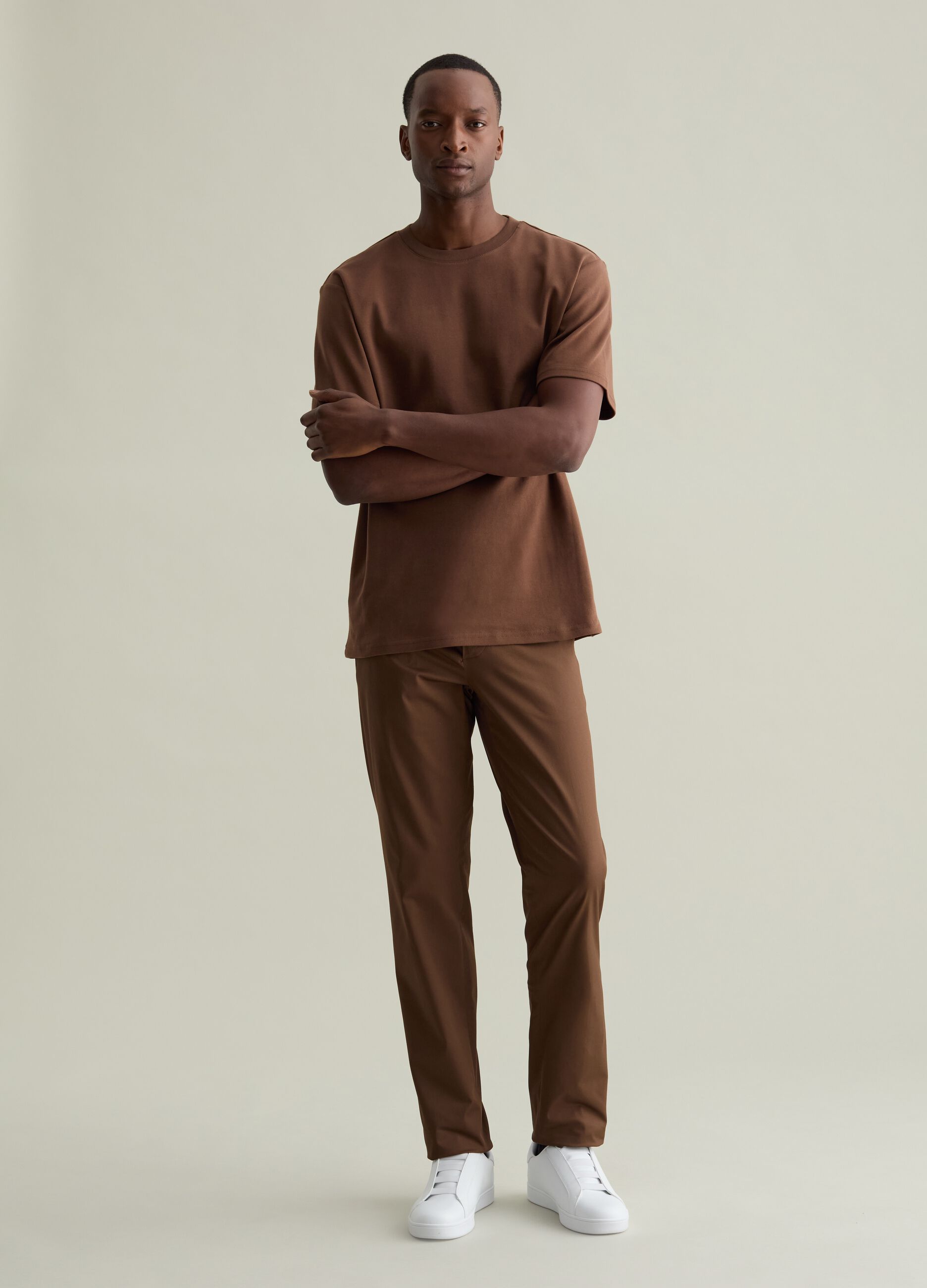 Stretch cotton chino trousers