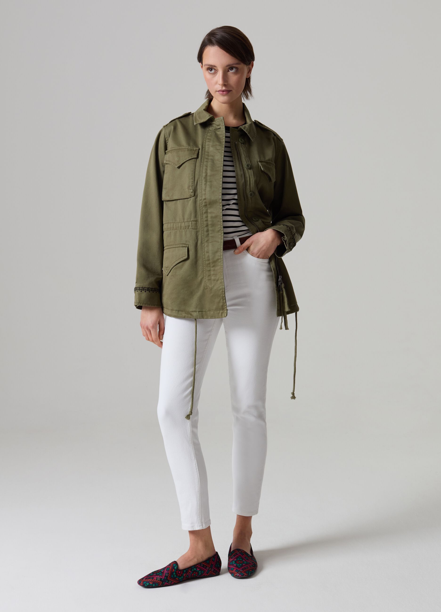 Safari jacket with embroidered details_0