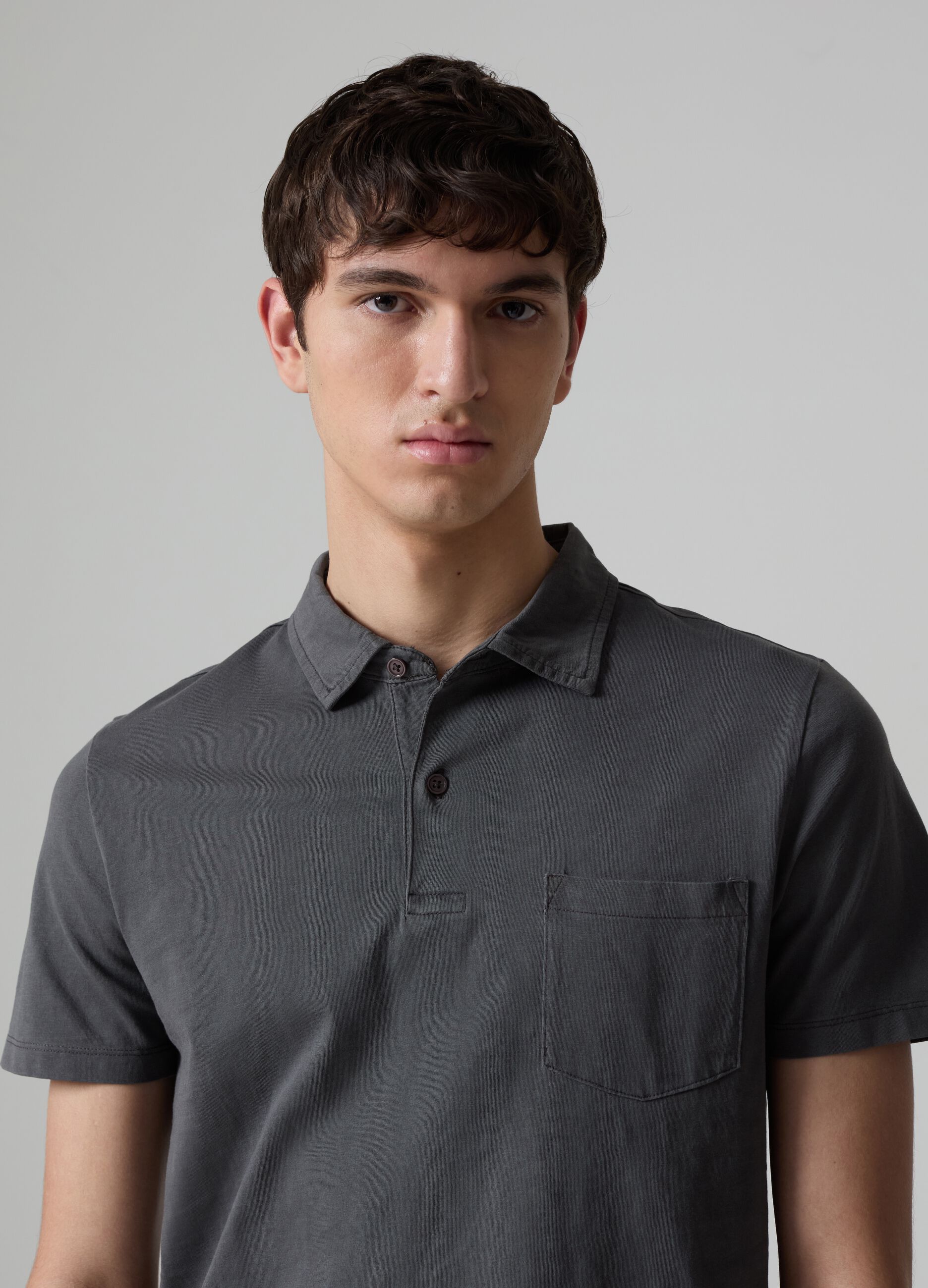 Jersey polo shirt with pocket_1