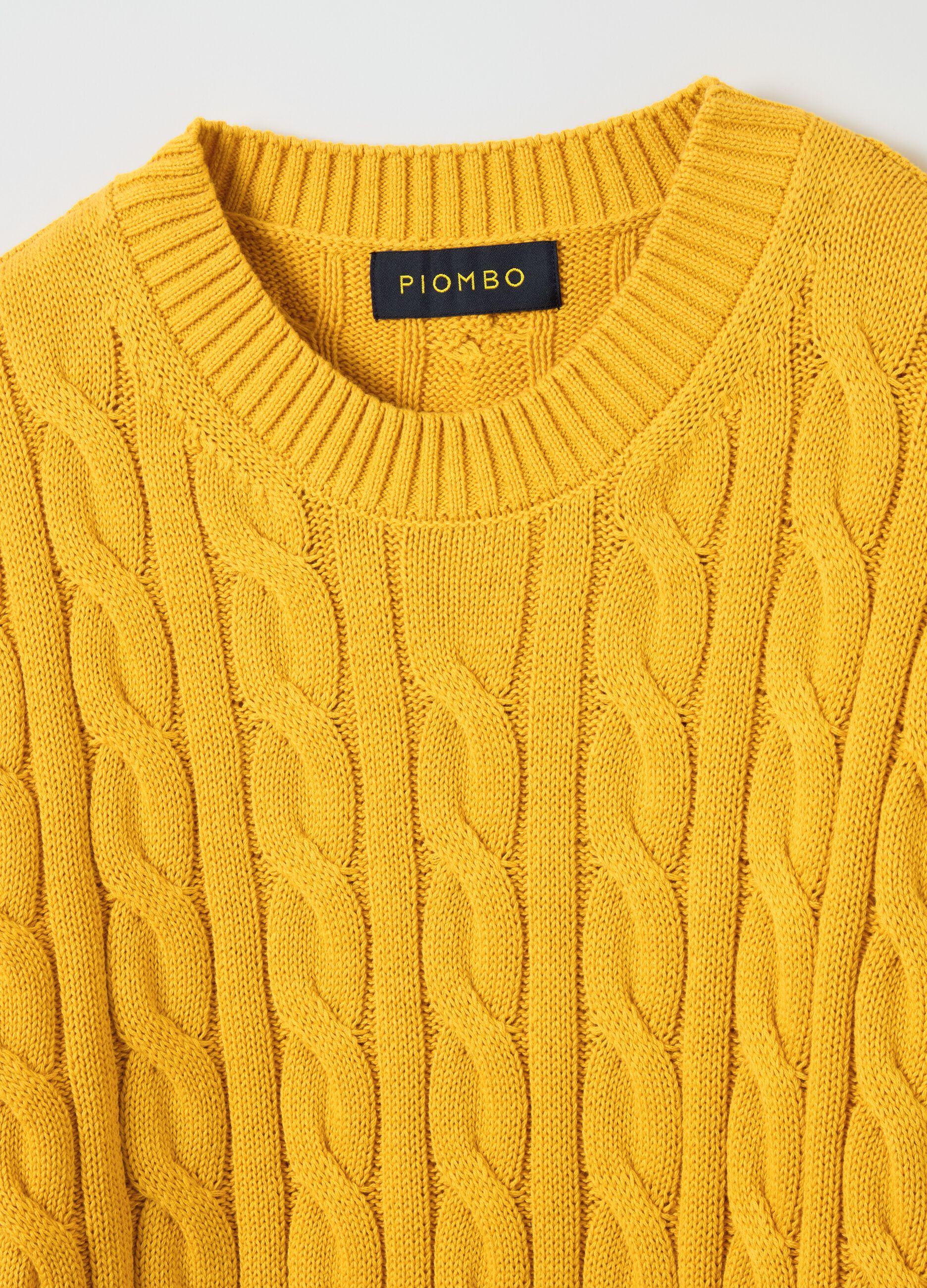 Pullover with cable-knit design