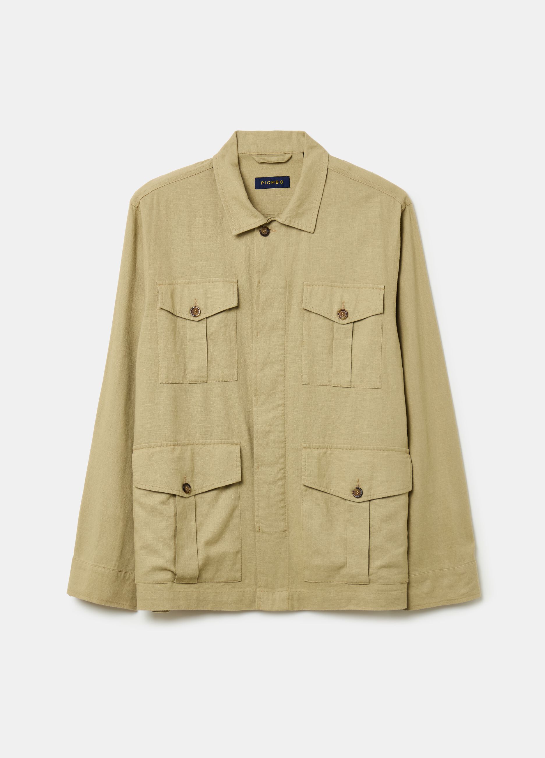 Safari jacket in linen and viscose