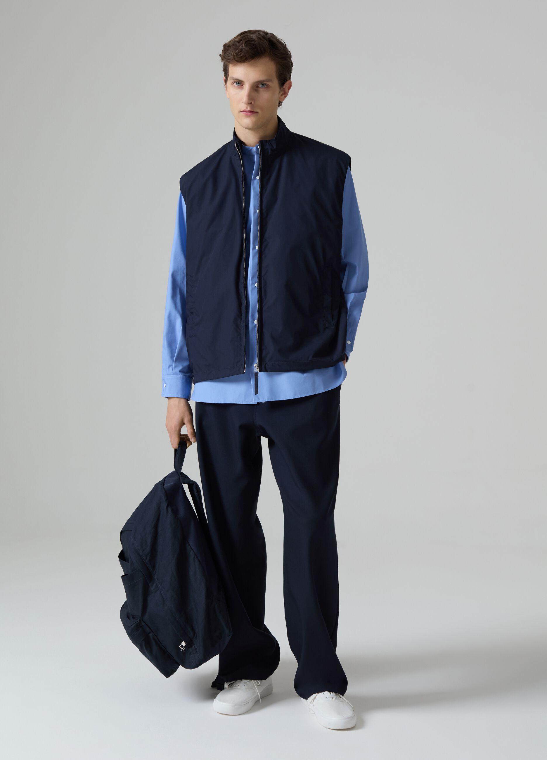 Selection full-zip gilet with high neck_0