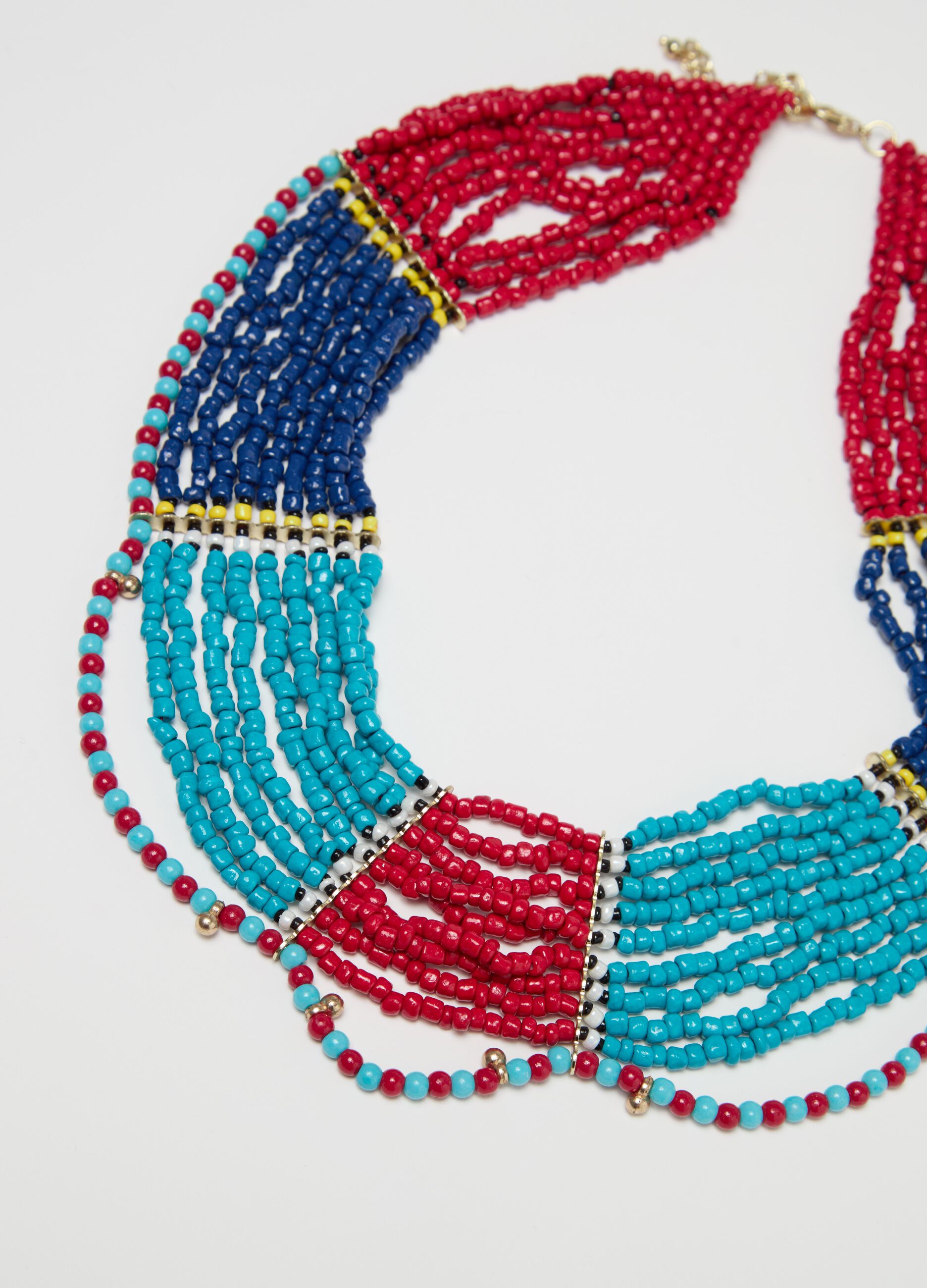 Collar de gargantilla color block con cuentas
