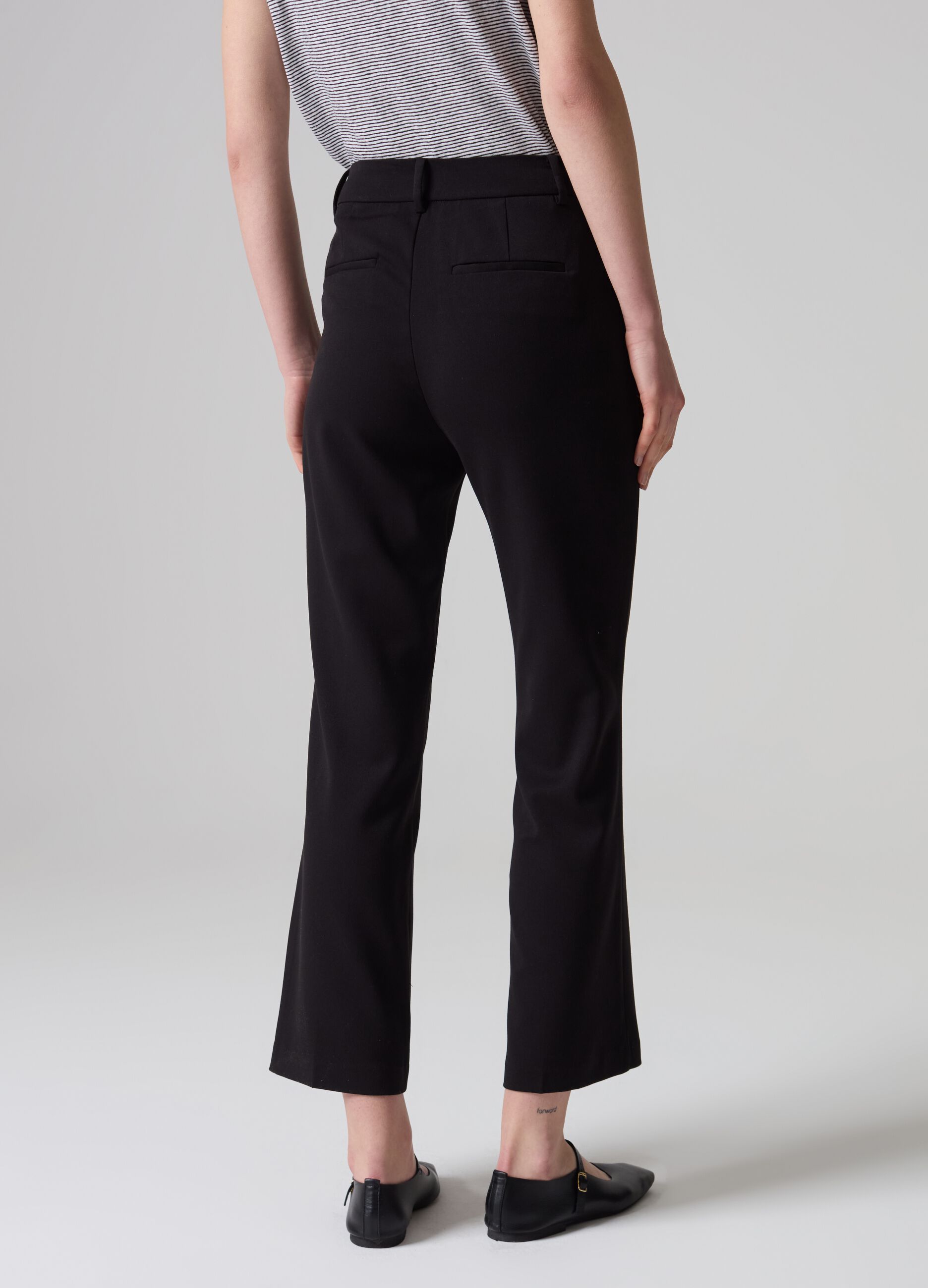 Contemporary flare-fit crop trousers_2