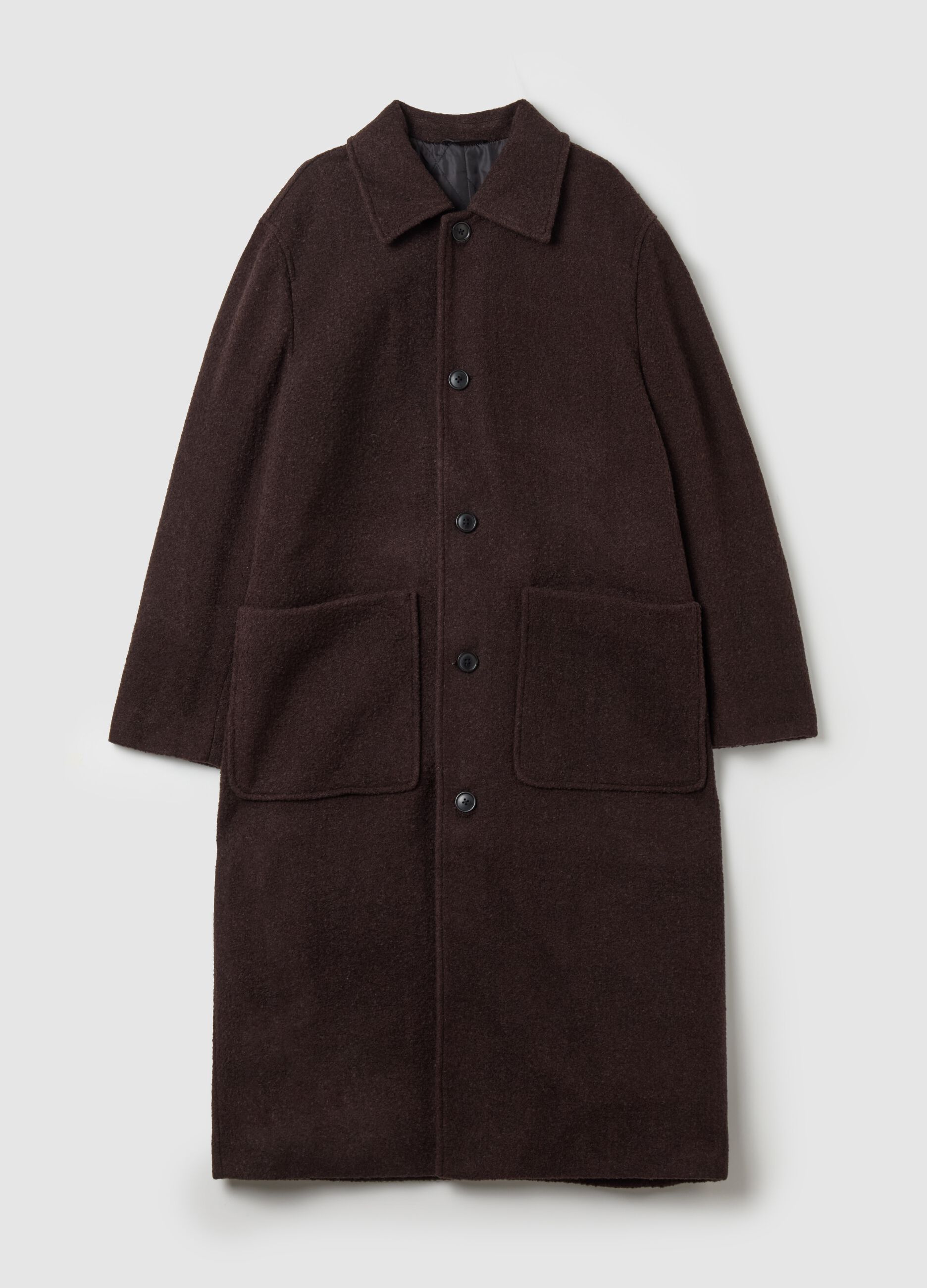 Man's Long oversized coat with collar | PIOMBO