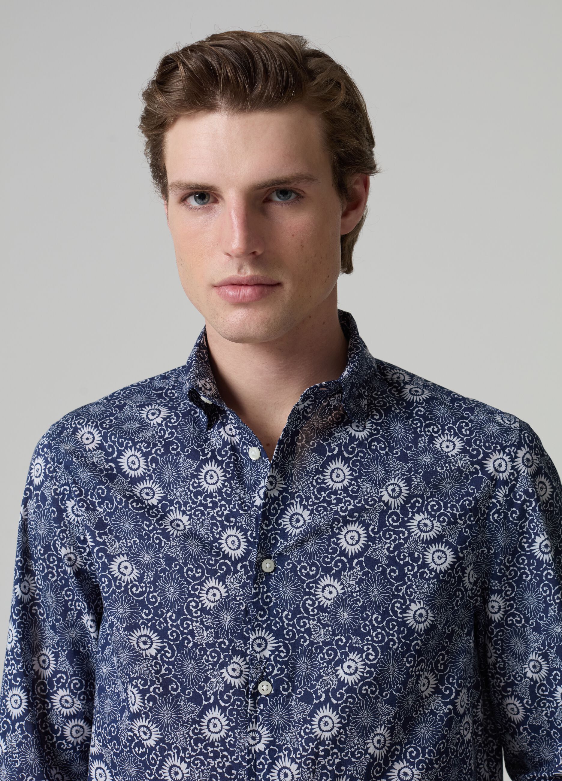 Floral pattern shirt in cotton_1