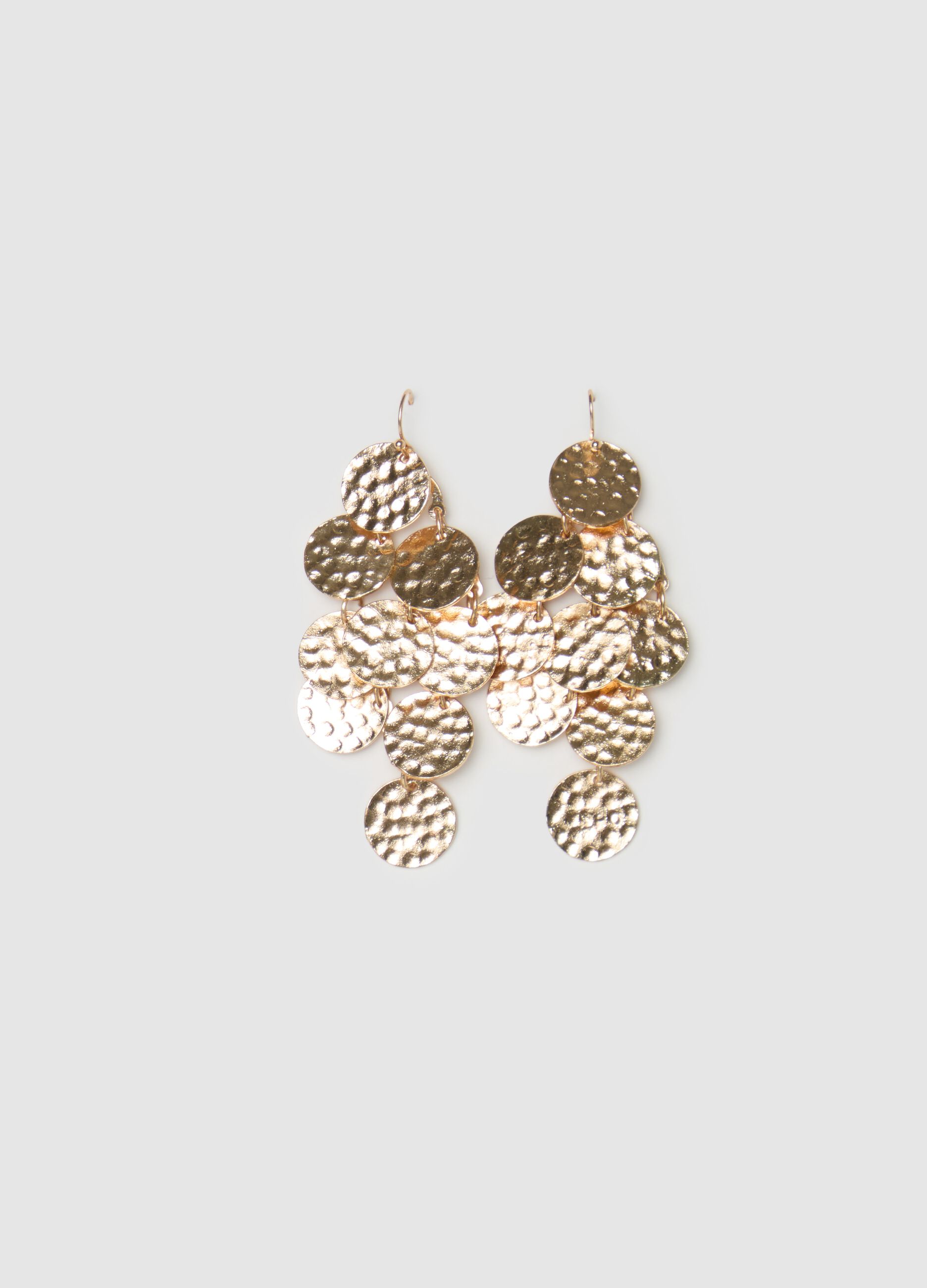 Pendant earrings with round elements