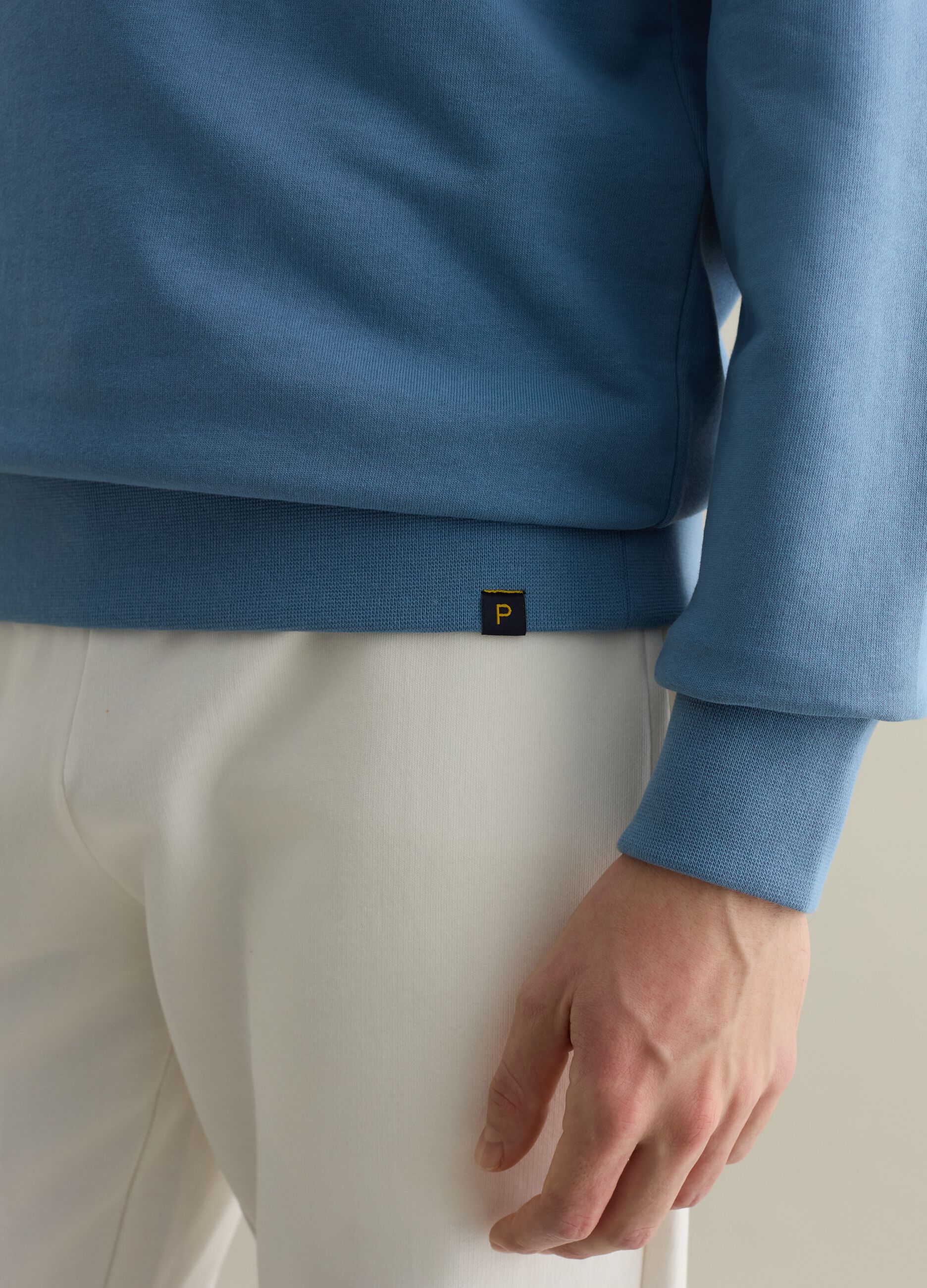 Sweatshirt with round neck and stitched detail