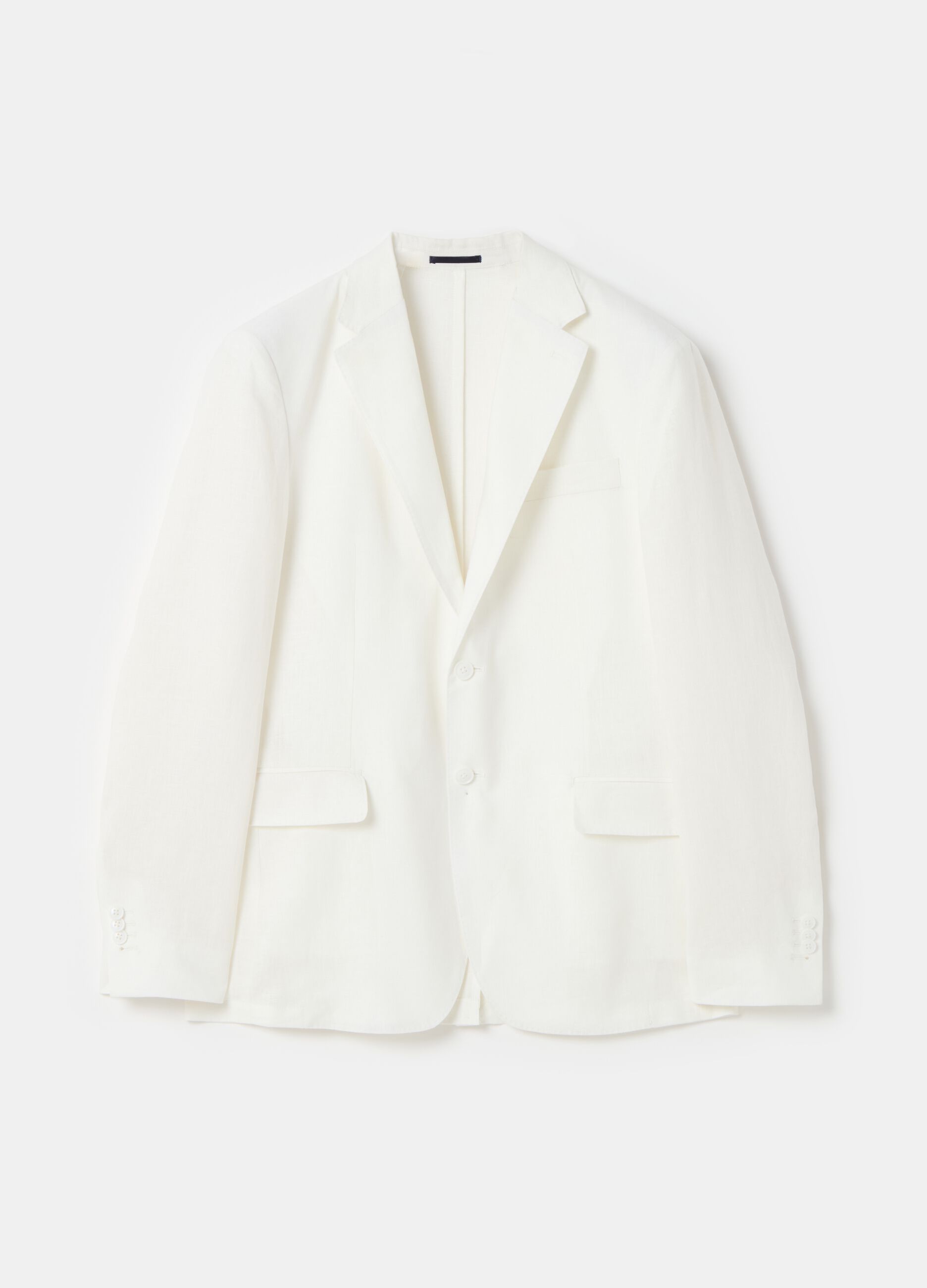 Contemporary single-breasted blazer in linen
