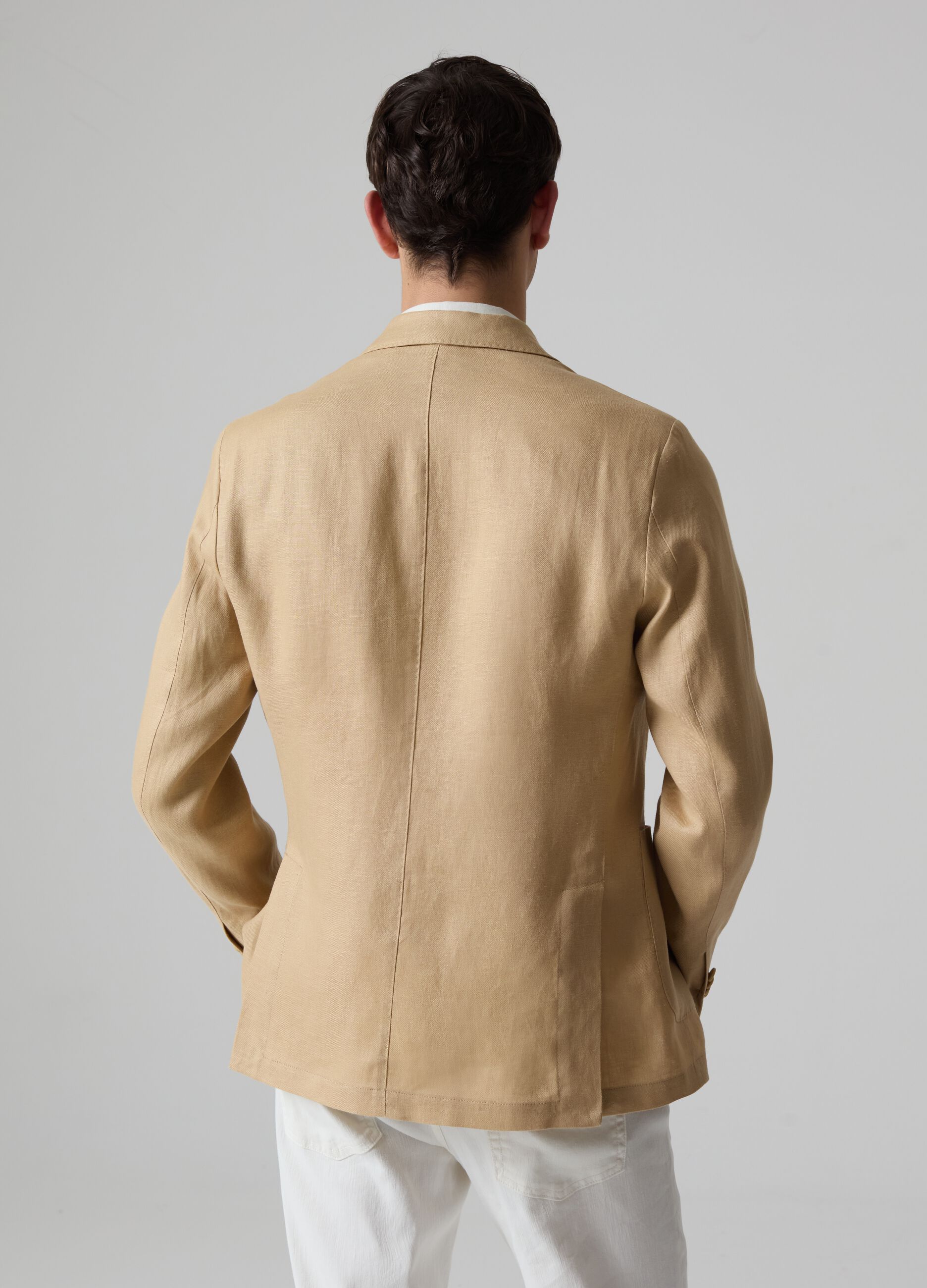 Contemporary single-breasted blazer in linen_2