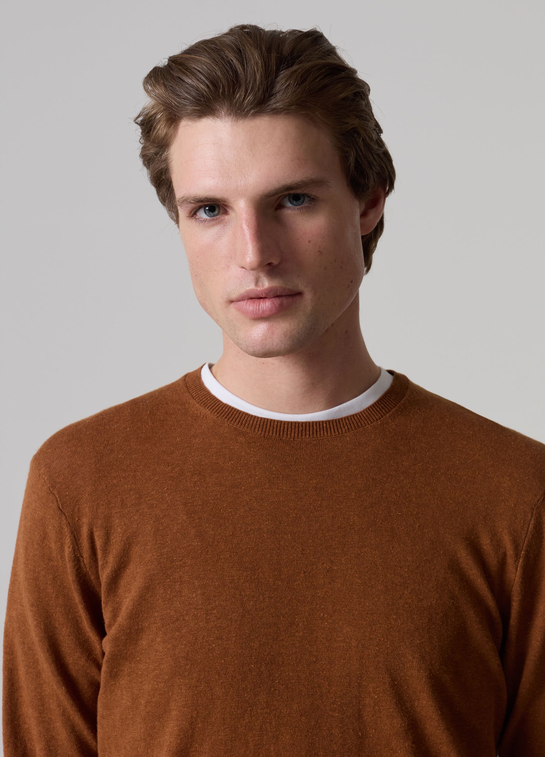 Contemporary pullover in cotton and hemp_0