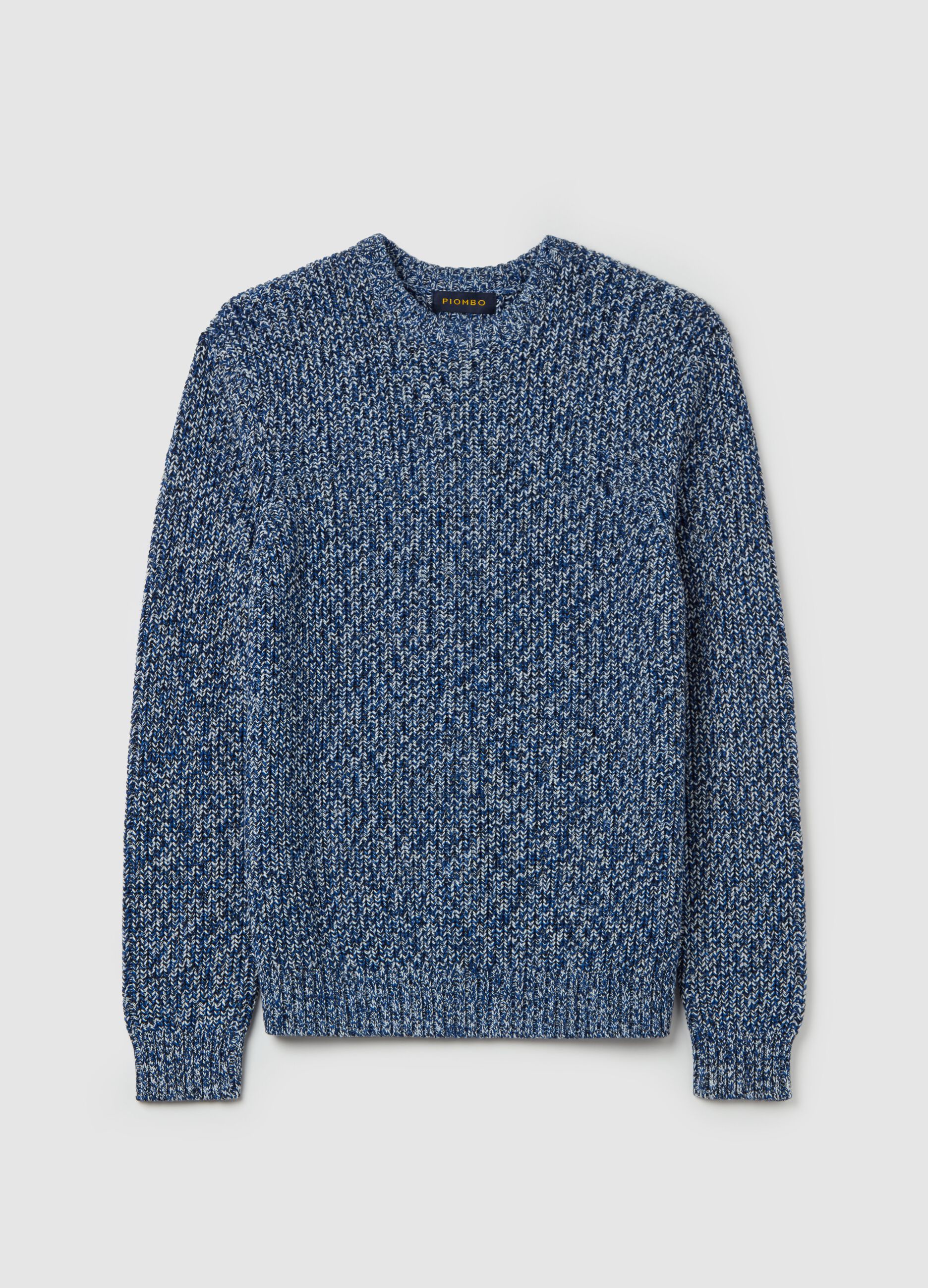 Cotton pullover with two-tone weave