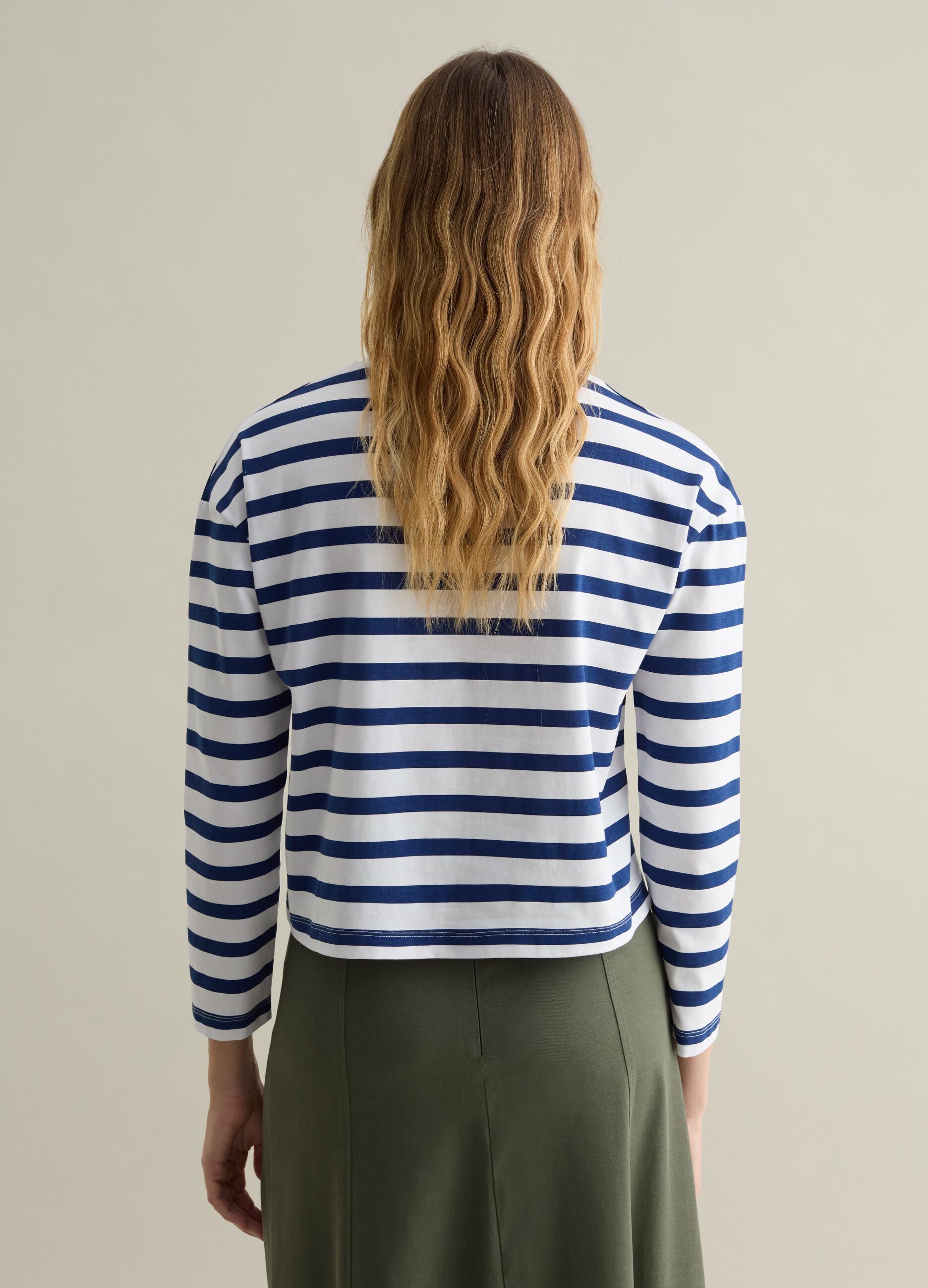 Boxy-fit striped T-shirt