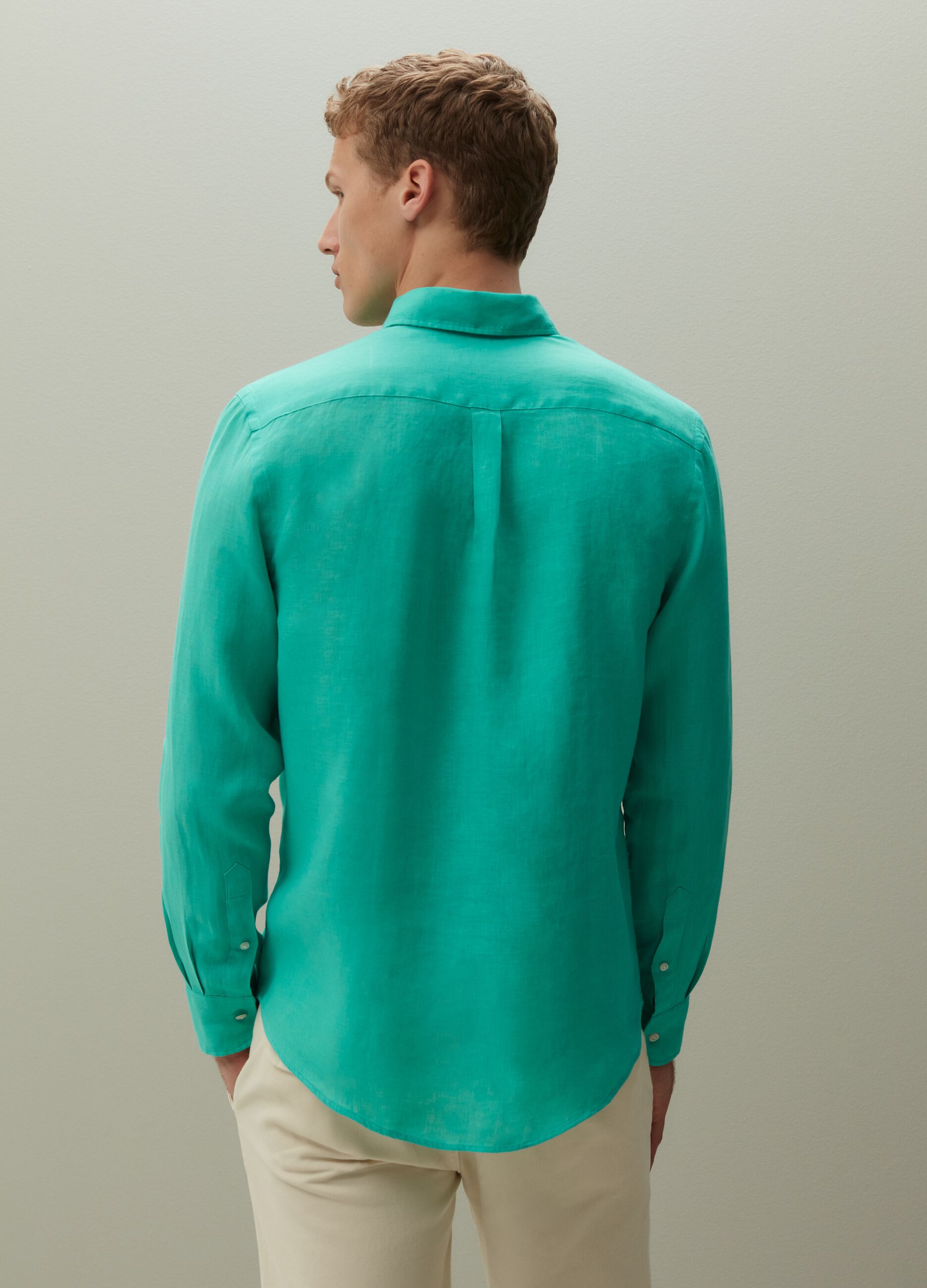 Regular-fit shirt in linen with pocket_2