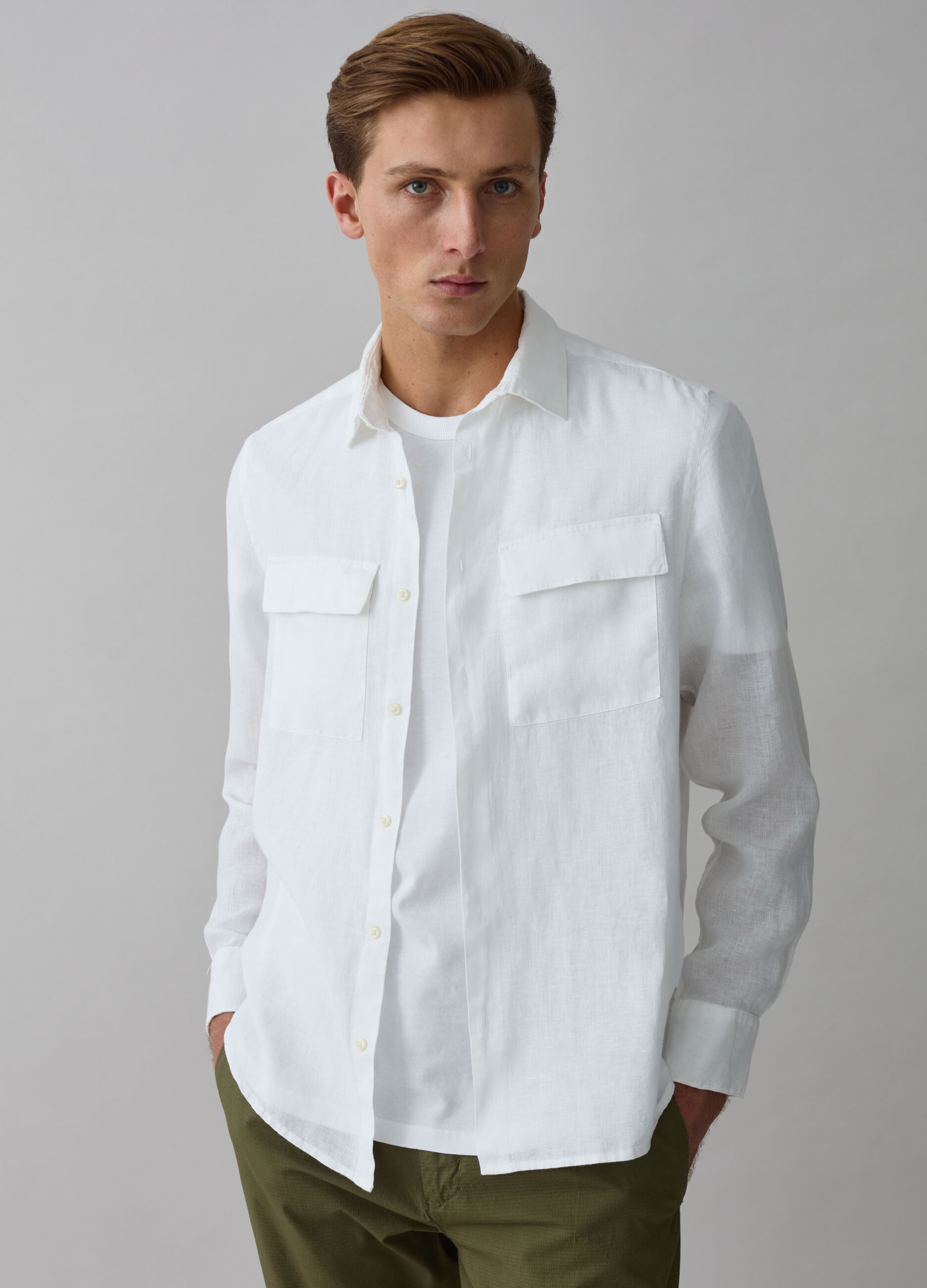 Camisa de lino con bolsillos_0