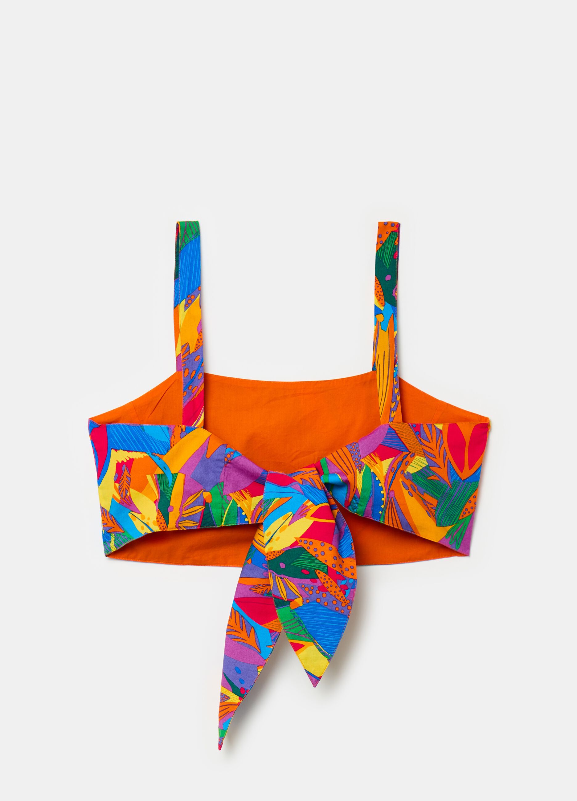 Crop top with tropical foliage print_4