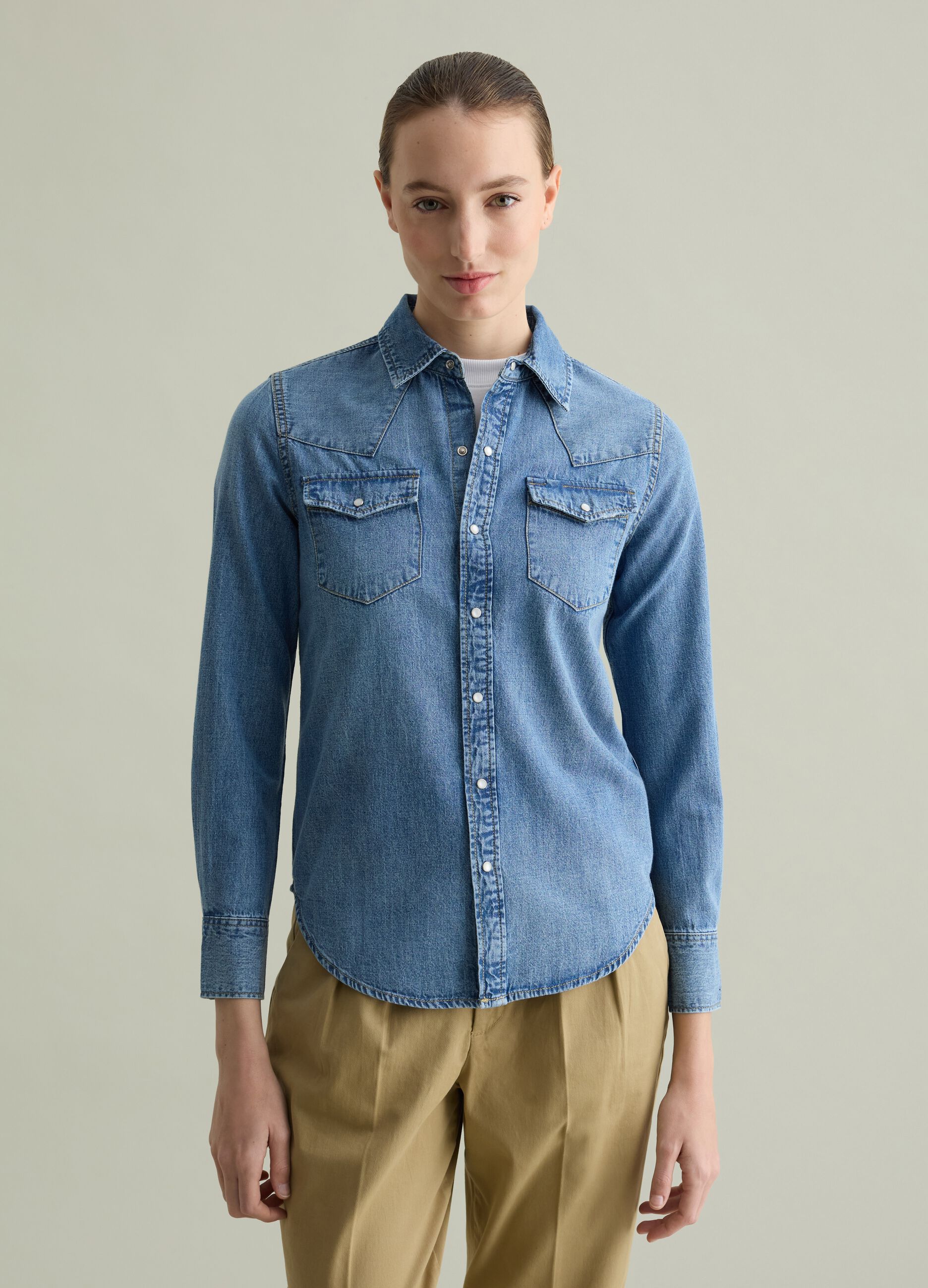 Western shirt in denim