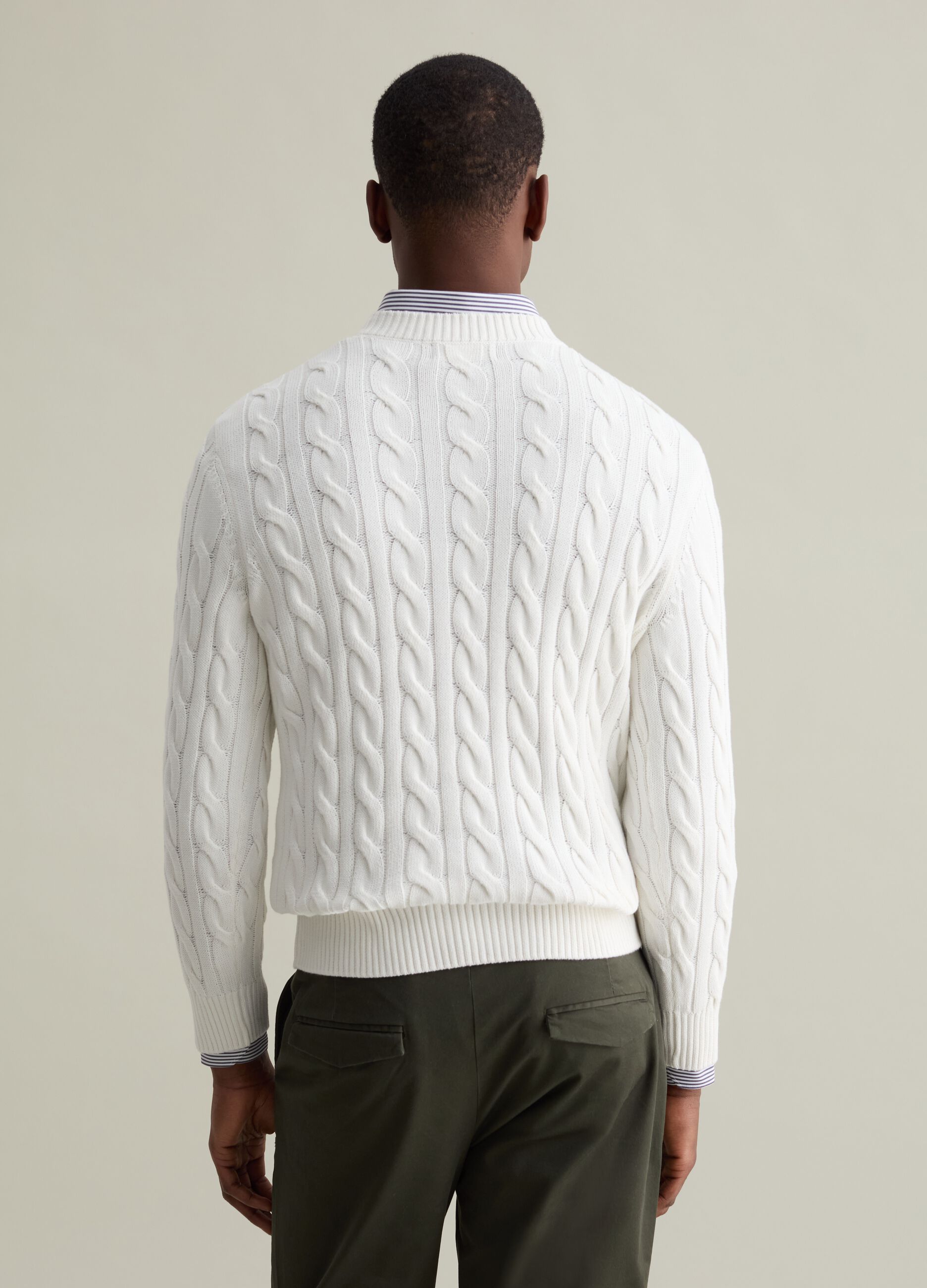 Pullover with cable-knit design