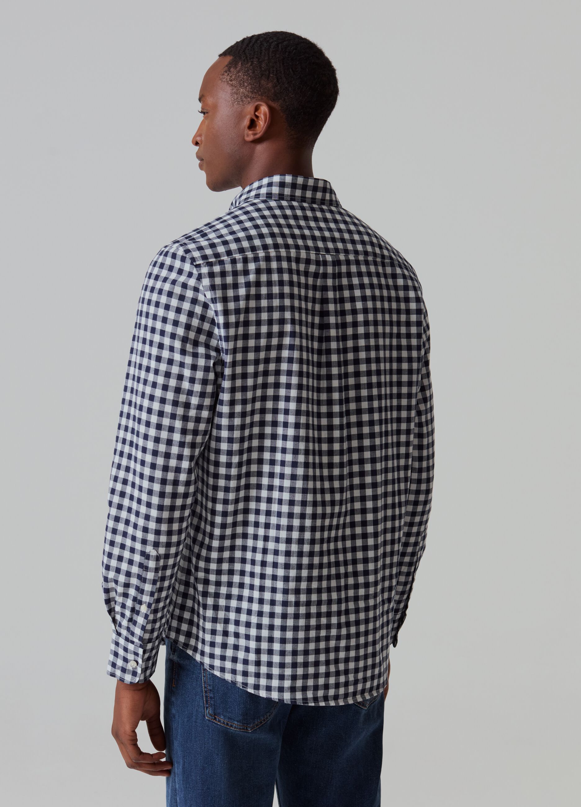 Check cotton shirt with pocket