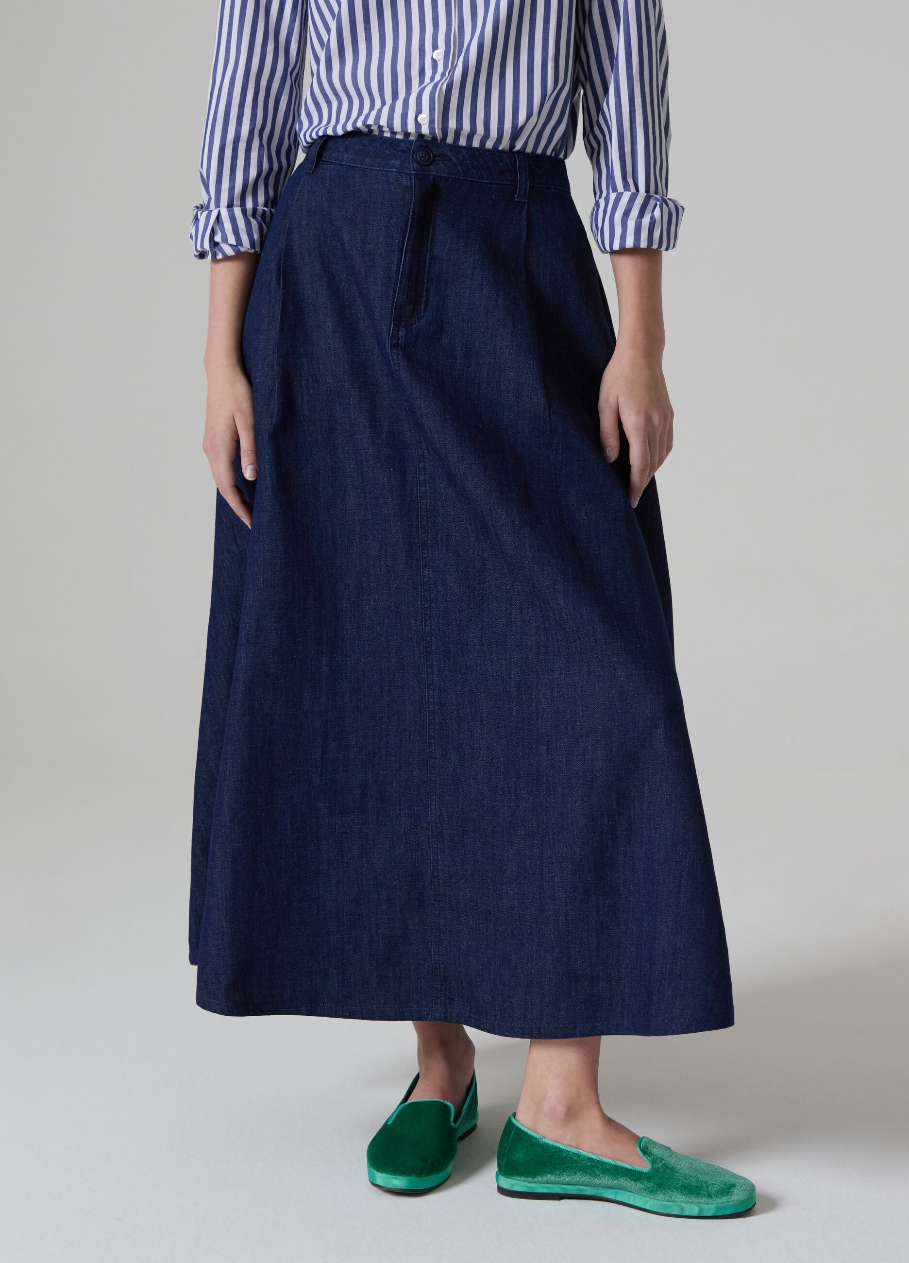 Full midi skirt in denim_1