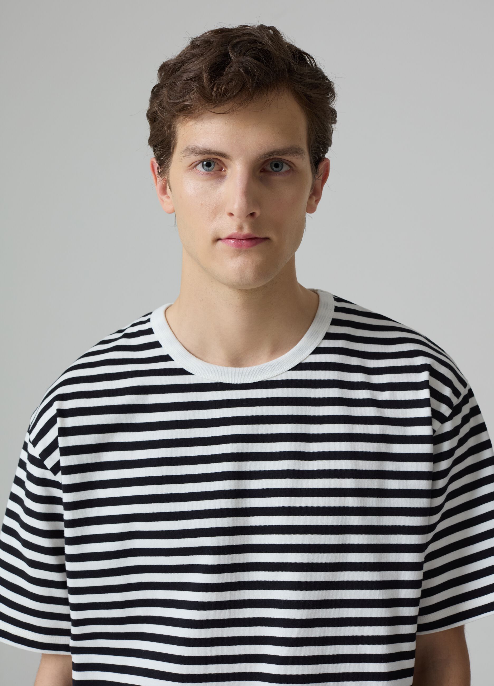 Selection striped T-shirt with round neck