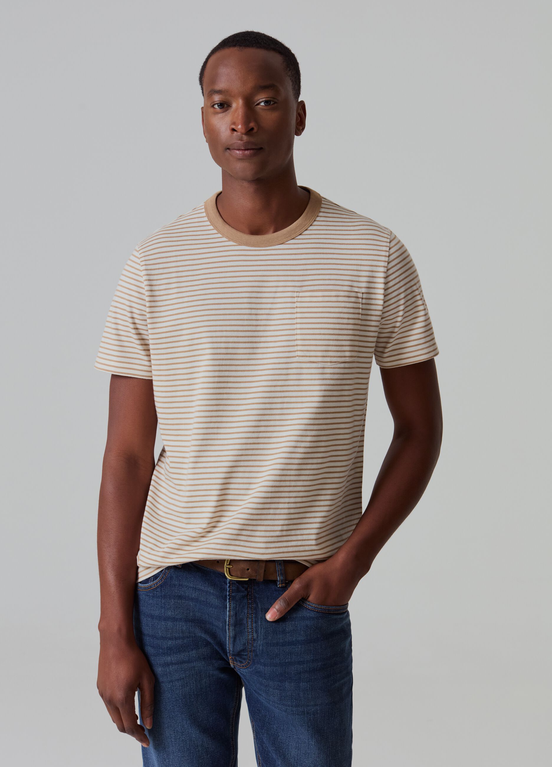 Striped T-shirt with pocket