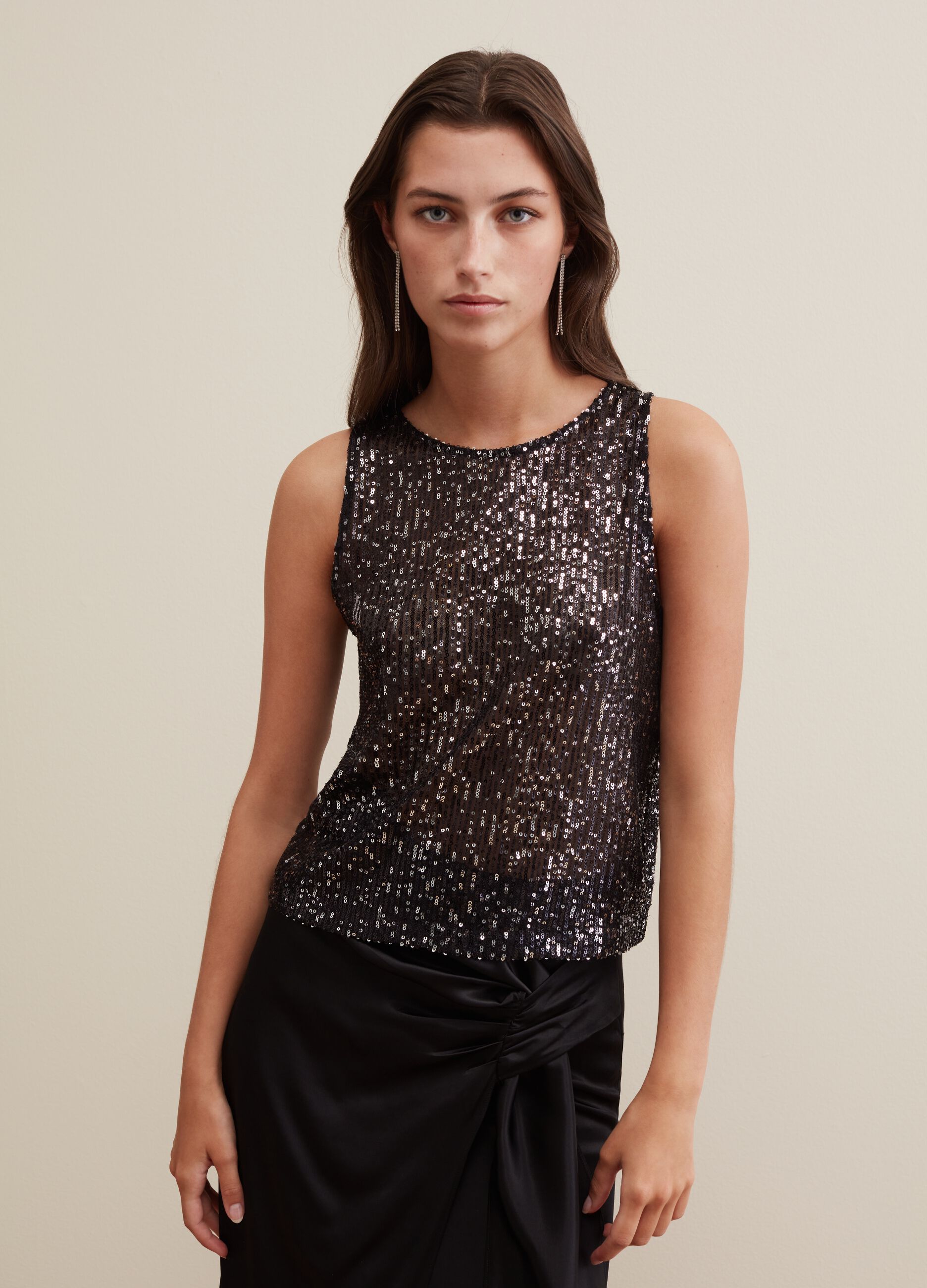 Camiseta de tirantes con lentejuelas