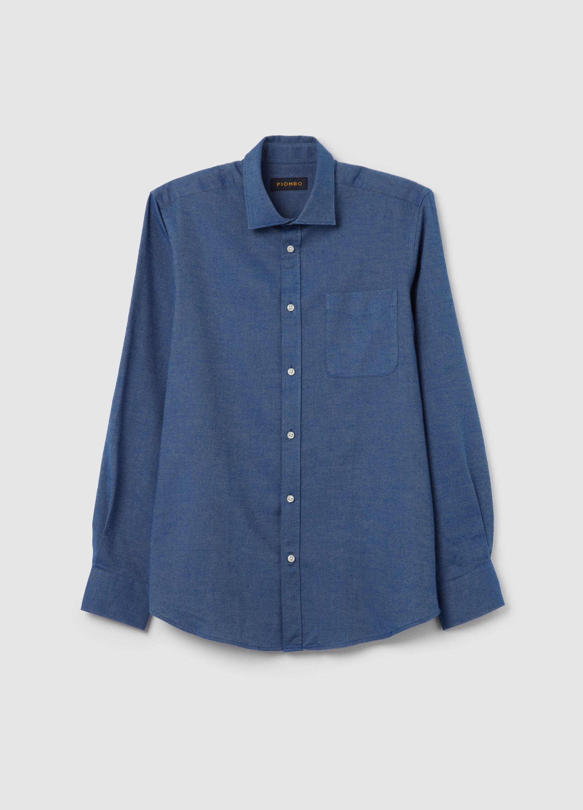 Camicia in twill di cotone con tasca