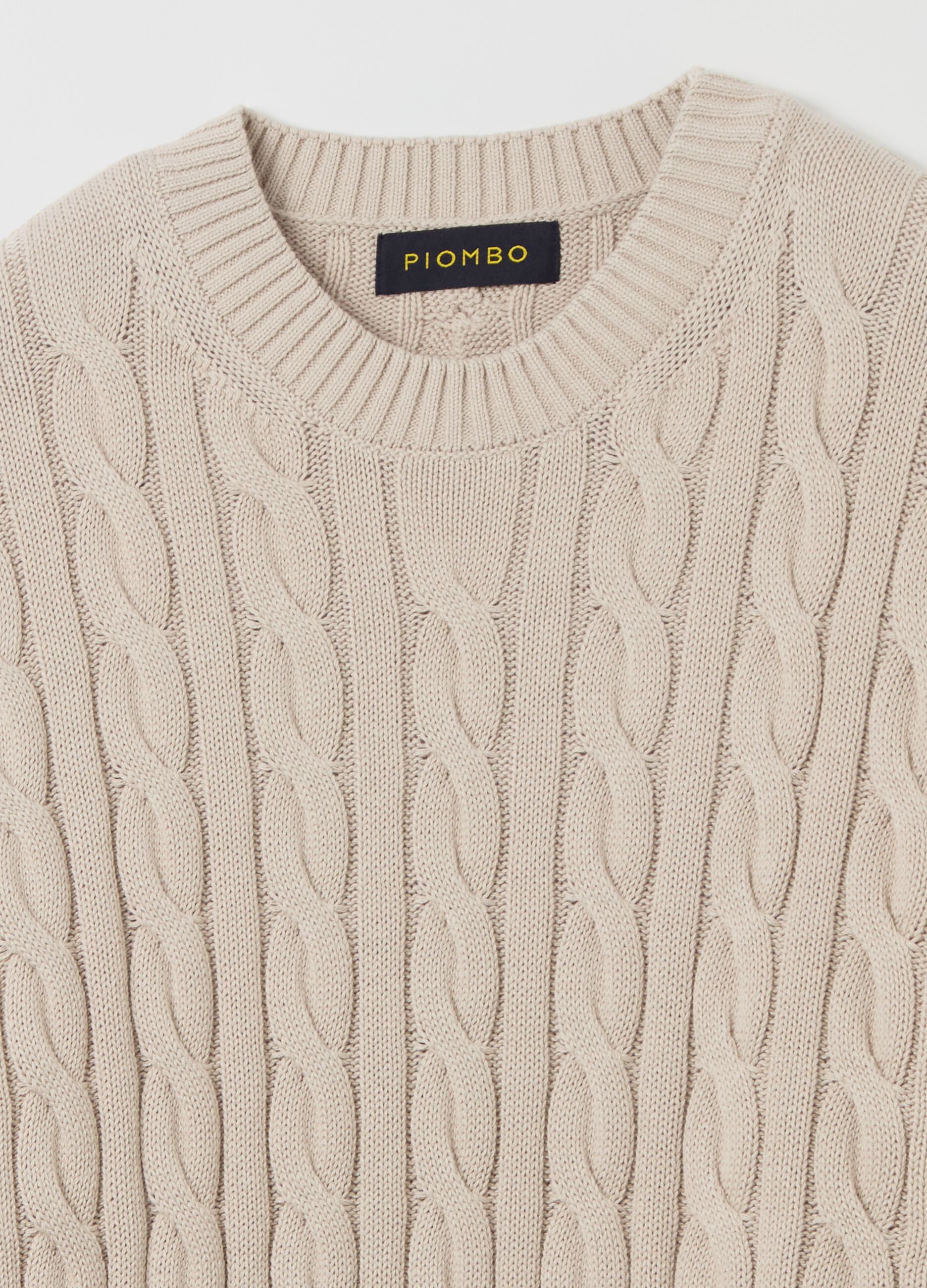 Pullover with cable-knit design