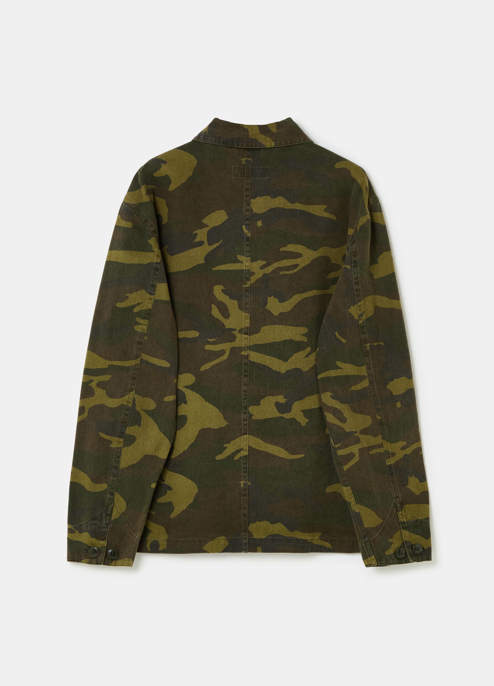 Man s Brown Green Camouflage shacket with pockets PIOMBO