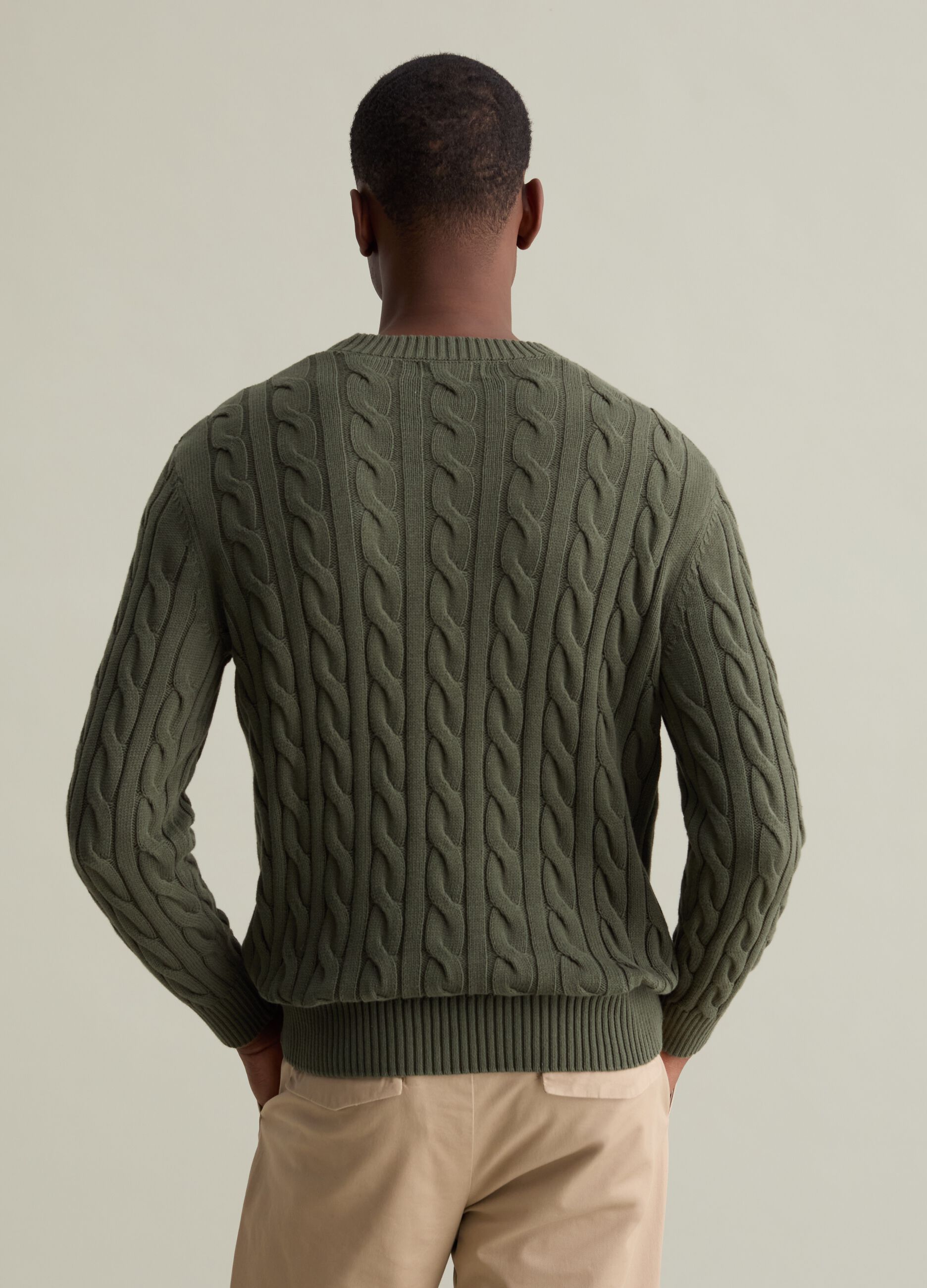 Pullover with cable-knit design